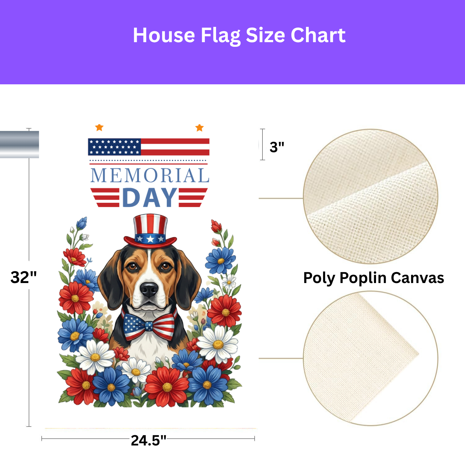 Memorial Day Beagle Garden Flag