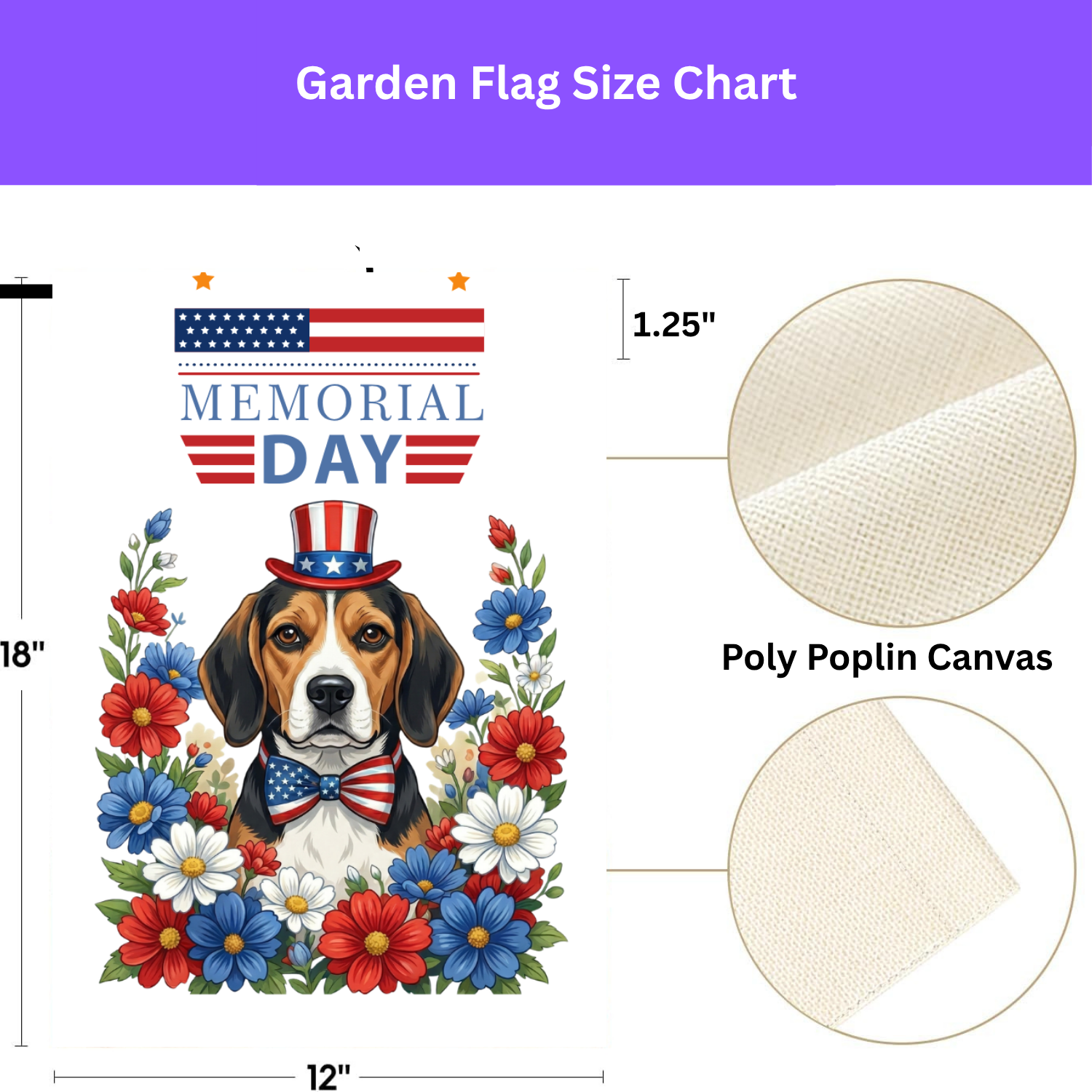 Memorial Day Beagle Garden Flag