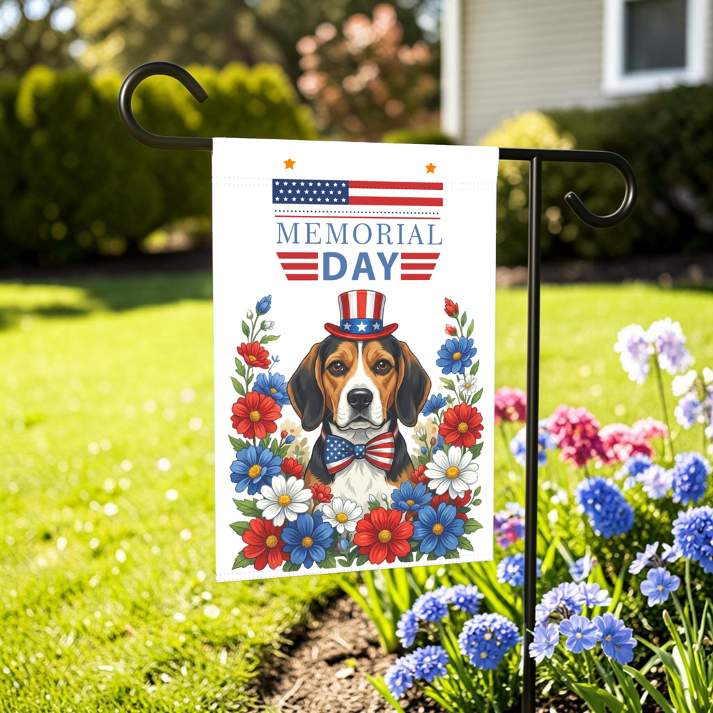 Memorial Day Beagle Garden Flag
