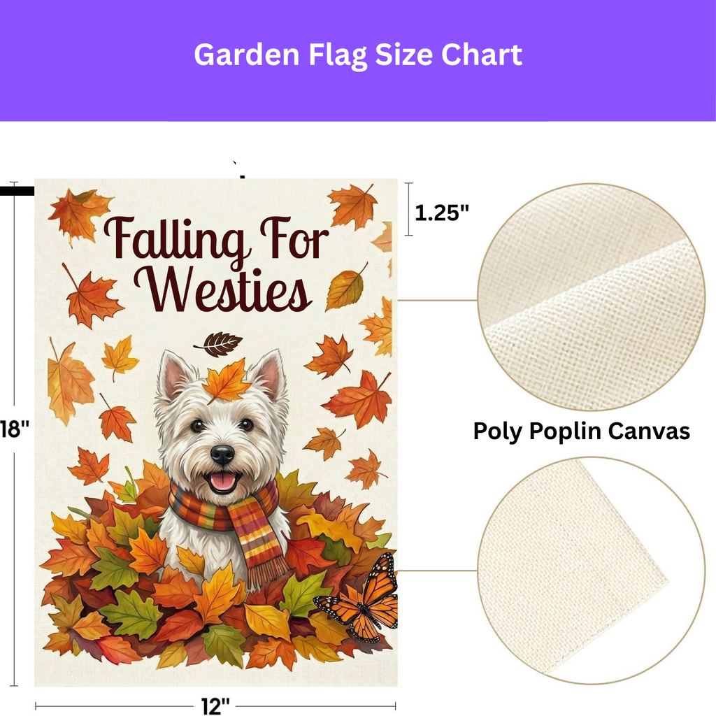 Falling For Westies Autumn Garden Flag - double-sided design - Dragonfire Gardens