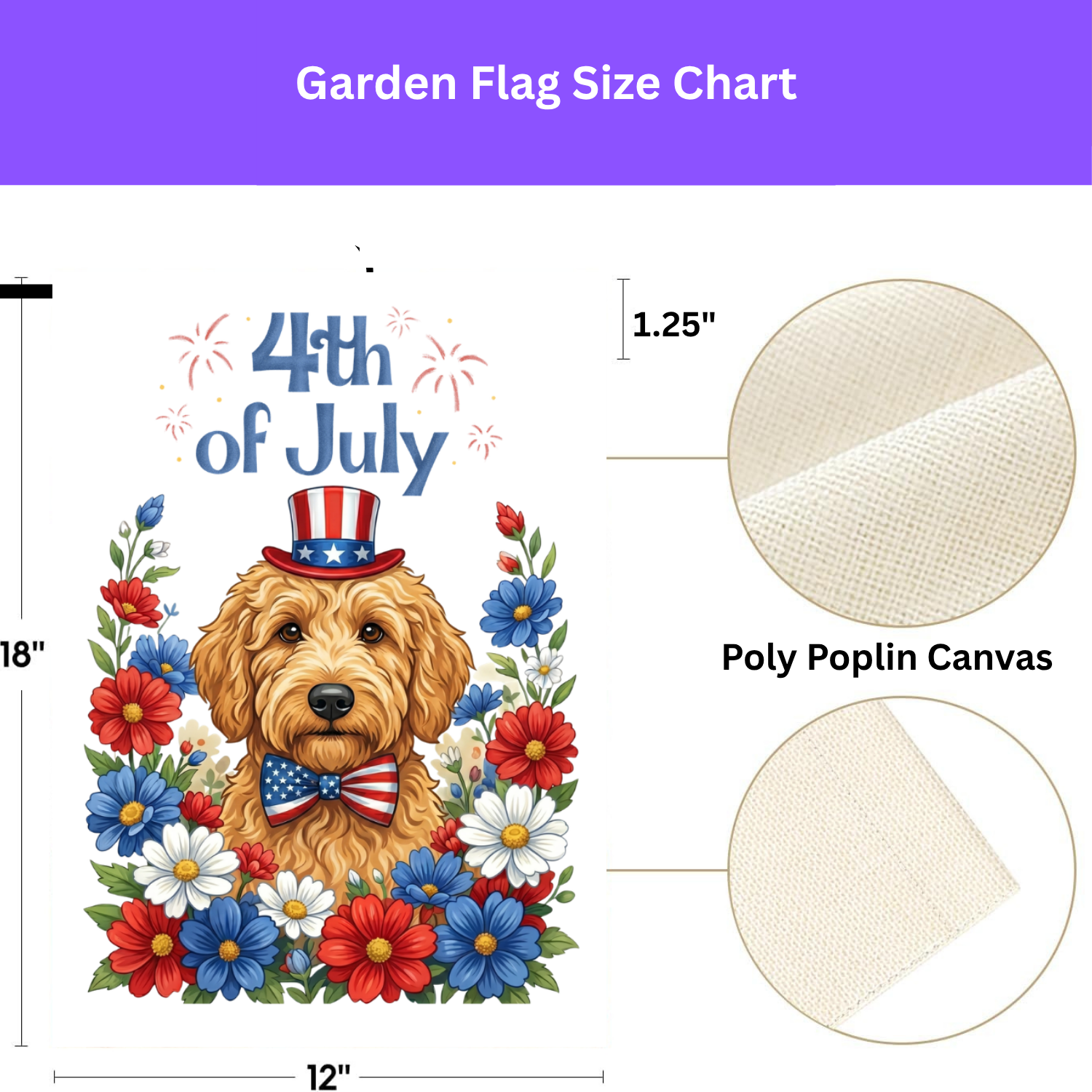 4th of July Golden Noodle Garden Flag