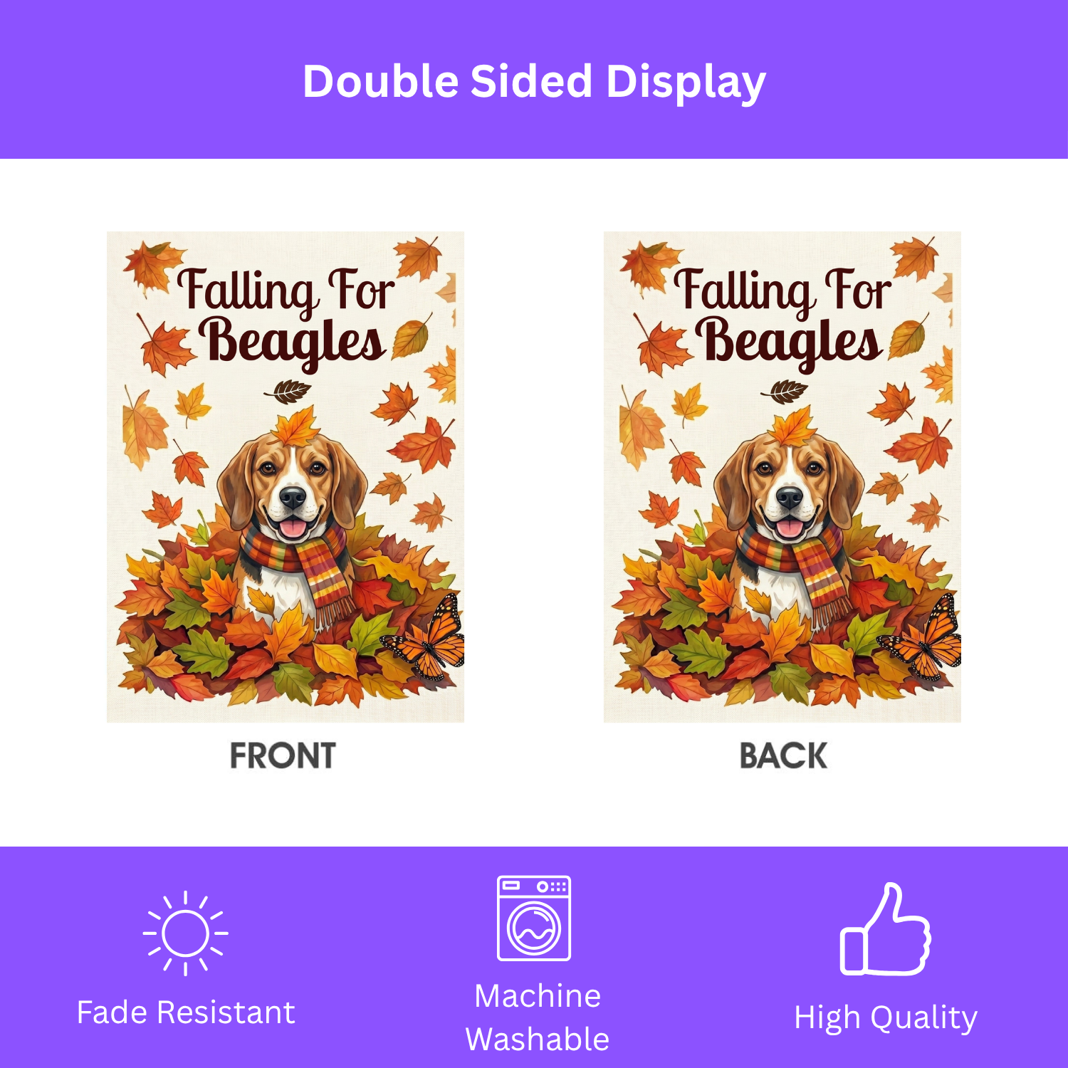 Falling For Beagles Garden Flag