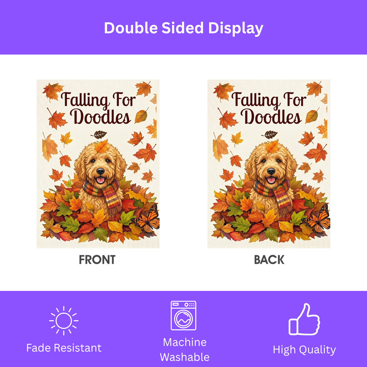 Falling For Doodles Garden Flag