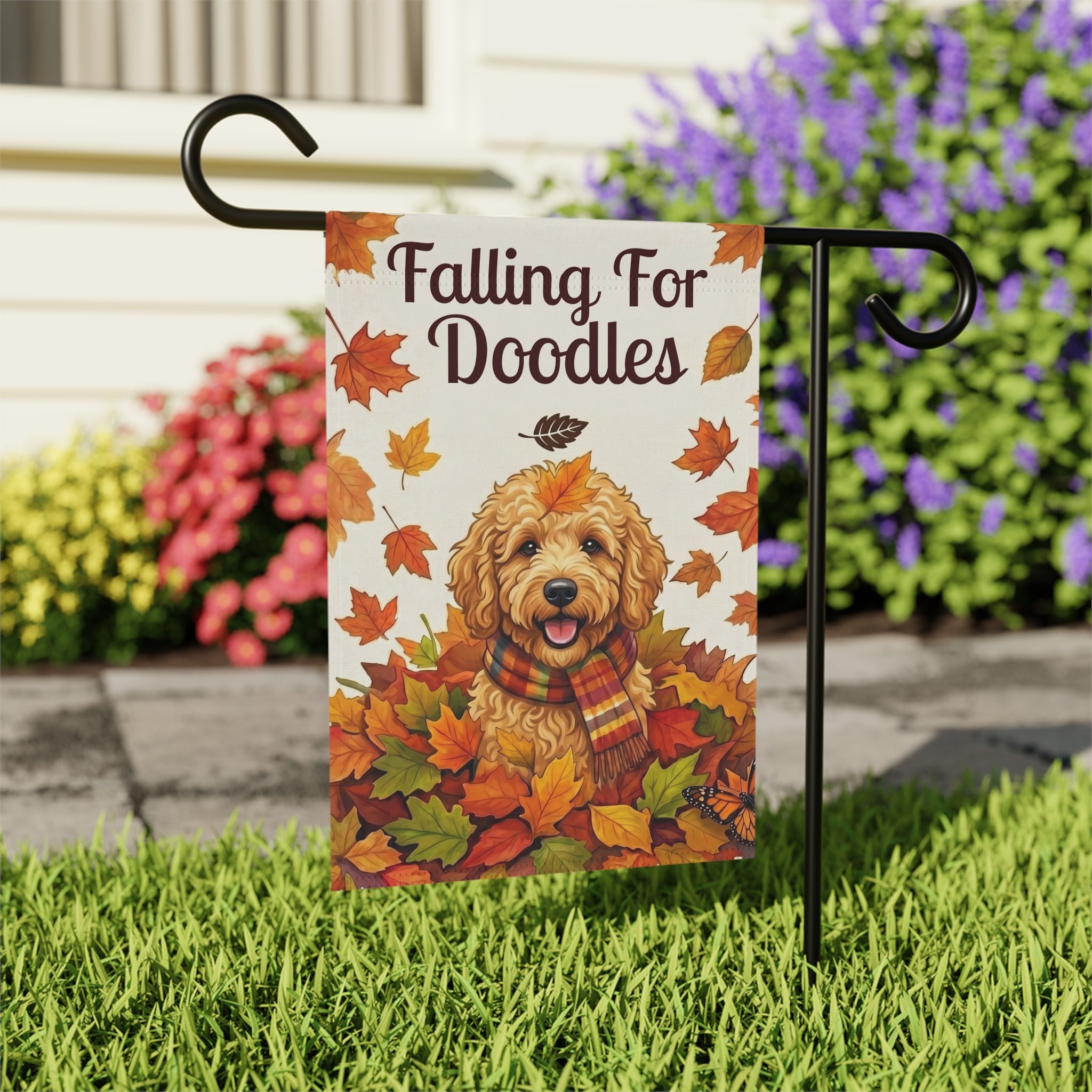 Falling For Doodles Garden Flag