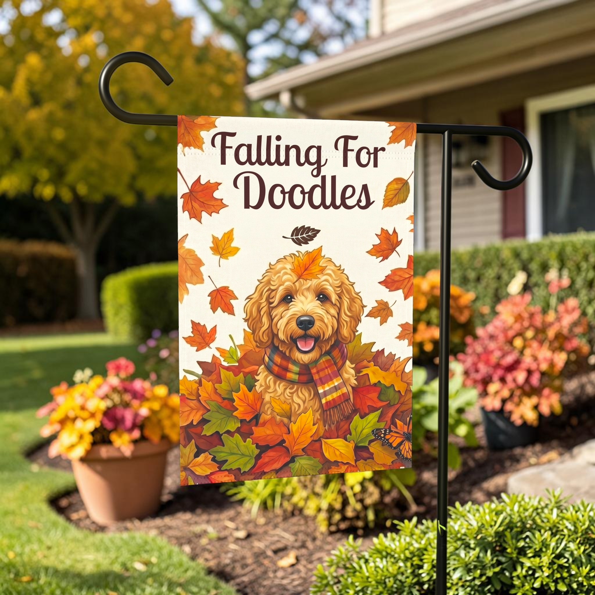 Falling For Doodles Garden Flag