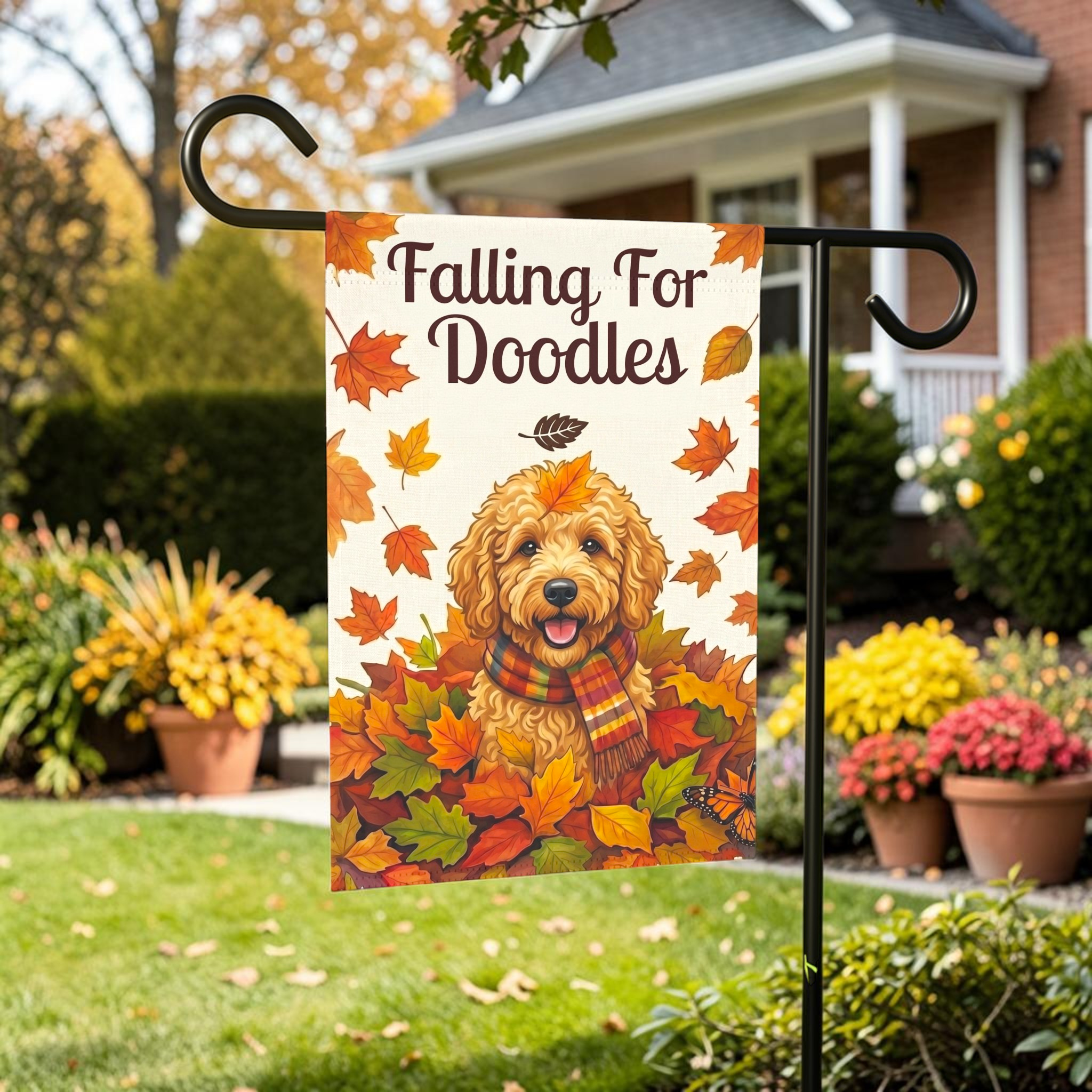 Falling For Doodles Garden Flag