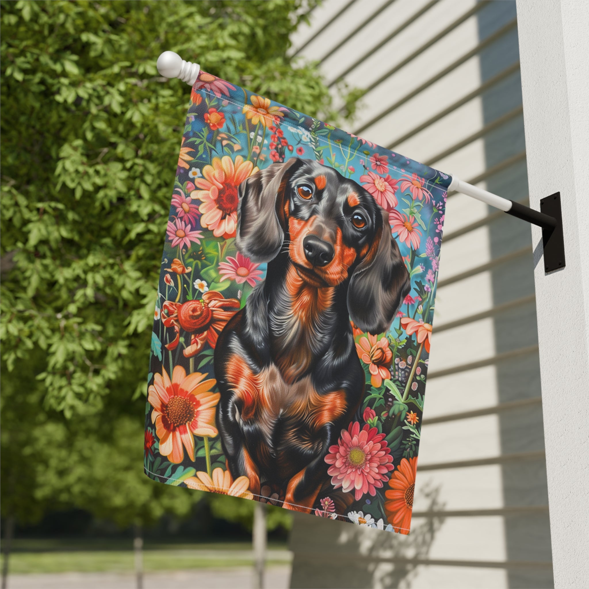 Flower Garden Dachshund Garden Flag