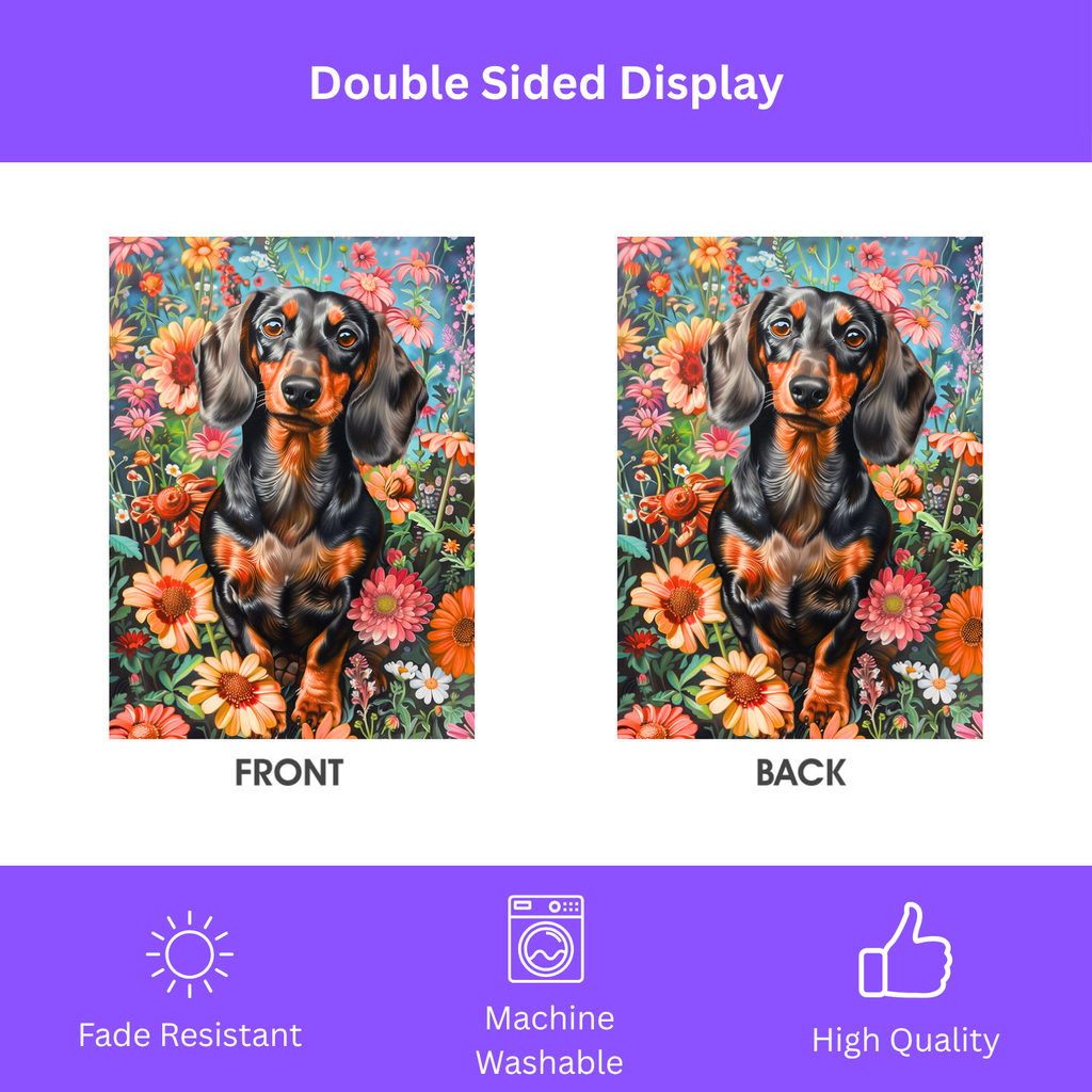 Flower Garden Dachshund Garden Flag