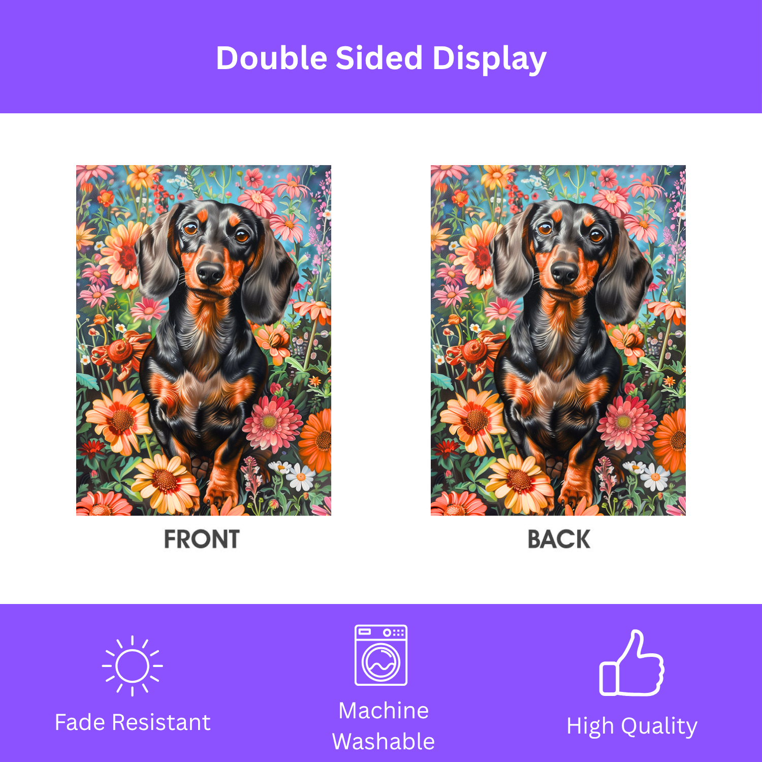 Flower Garden Dachshund Garden Flag