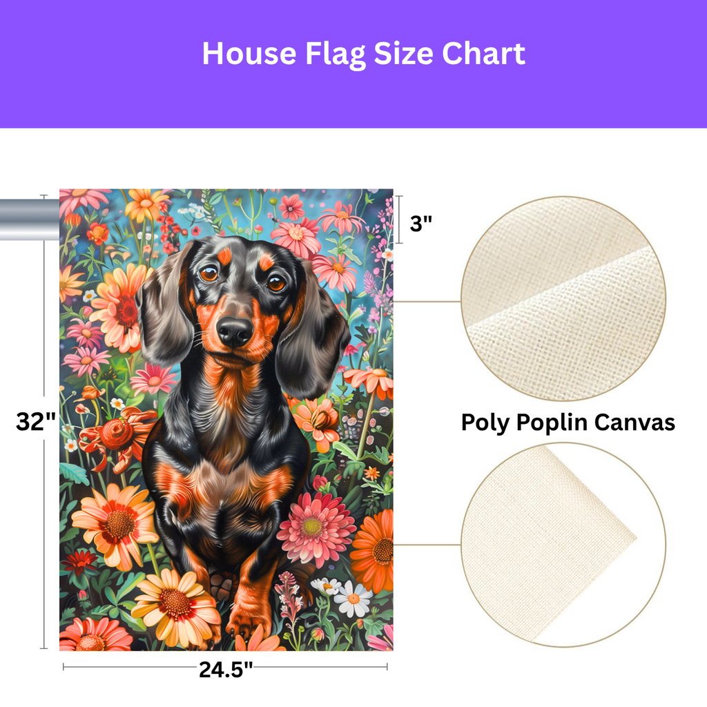 Flower Garden Dachshund Garden Flag