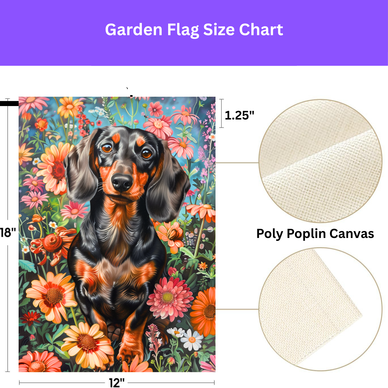Flower Garden Dachshund Garden Flag