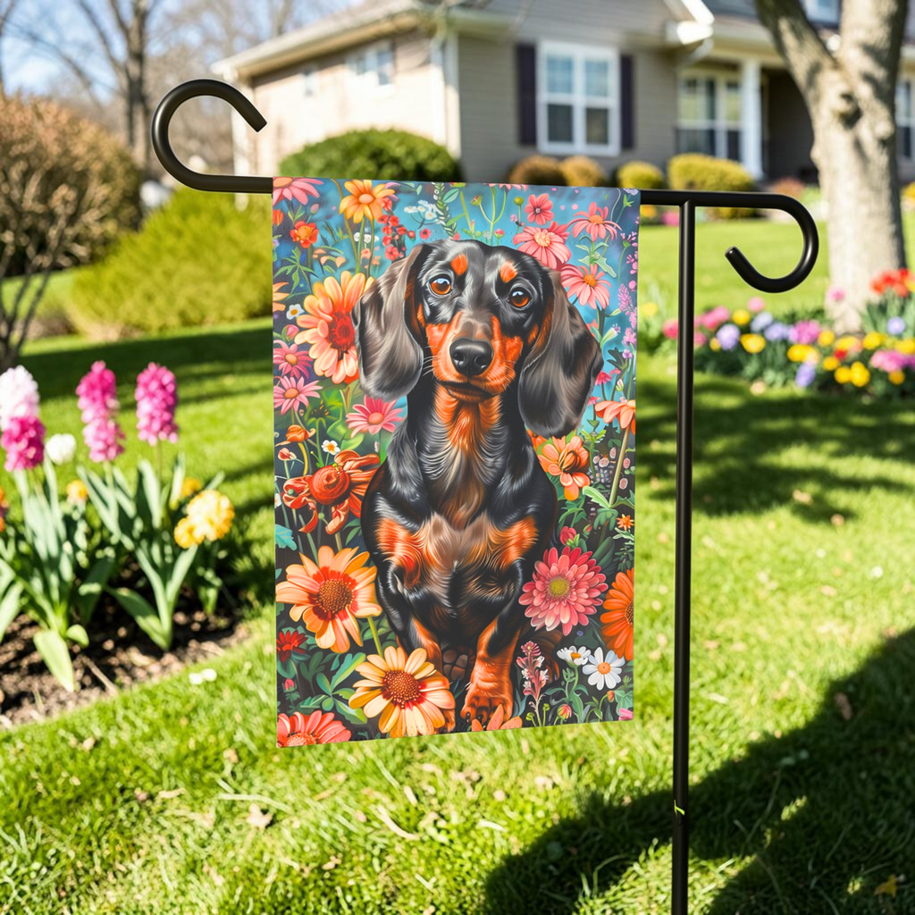 Flower Garden Dachshund Garden Flag