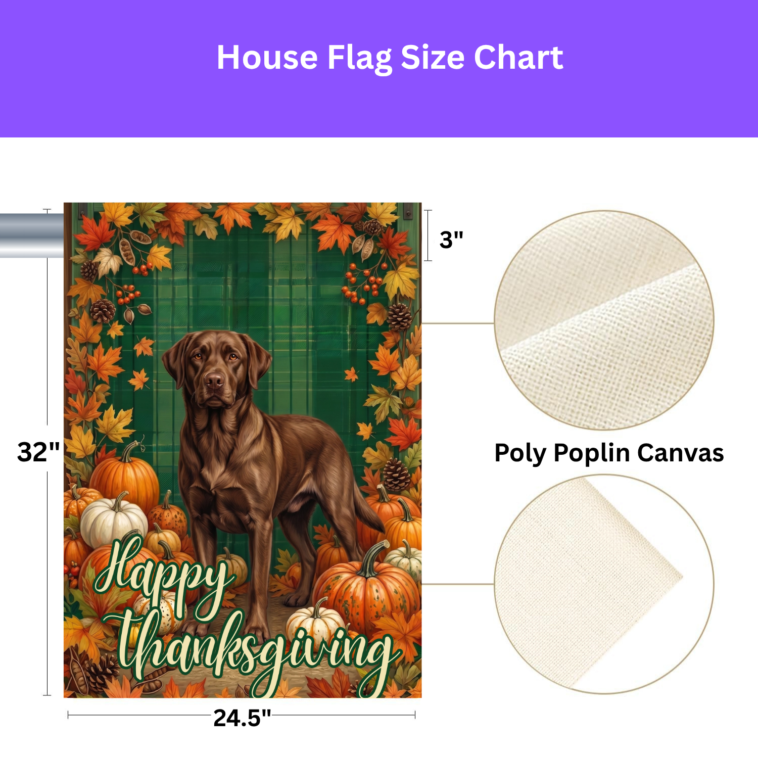 Happy Thanksgiving Chocolate Labrador Retriever Garden Flag