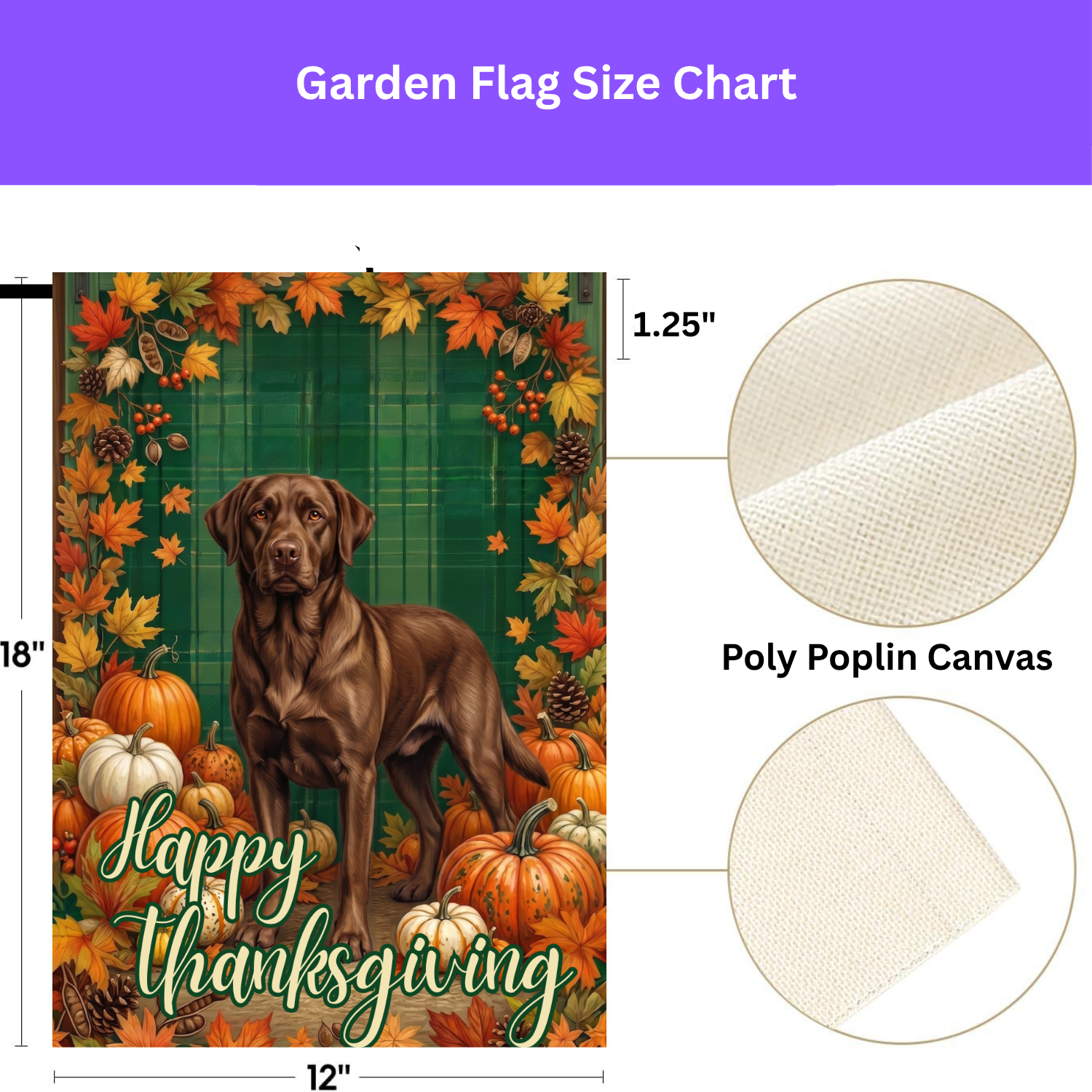 Happy Thanksgiving Chocolate Labrador Retriever Garden Flag