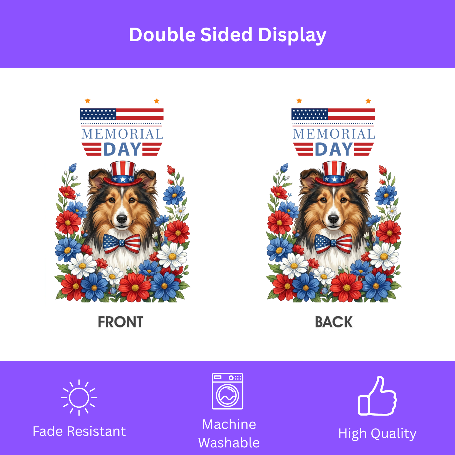 Memorial Day Sheltie Garden Flag