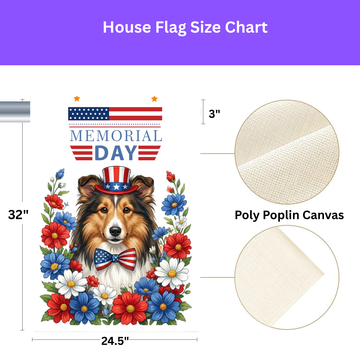 Memorial Day Sheltie Garden Flag