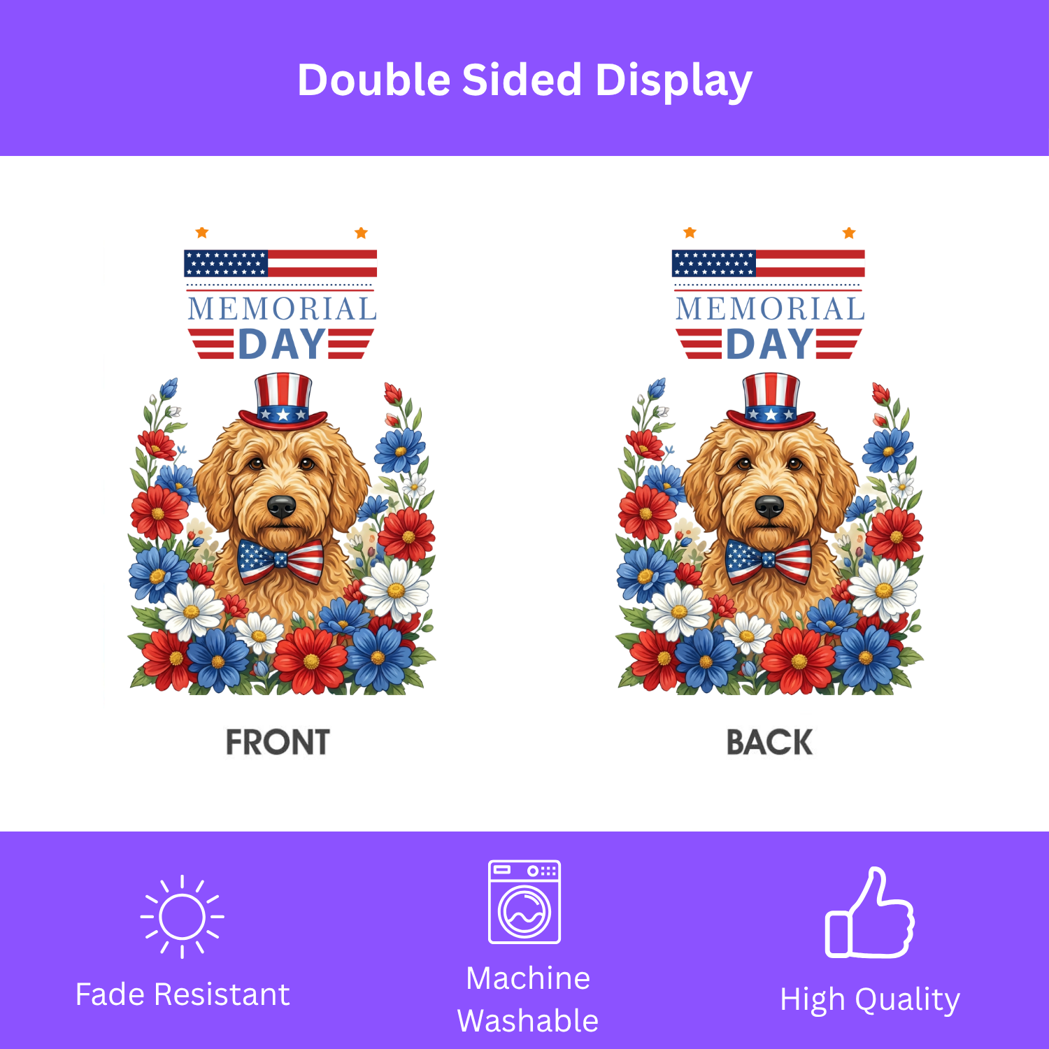 Memorial Day Golden Noodle Garden Flag