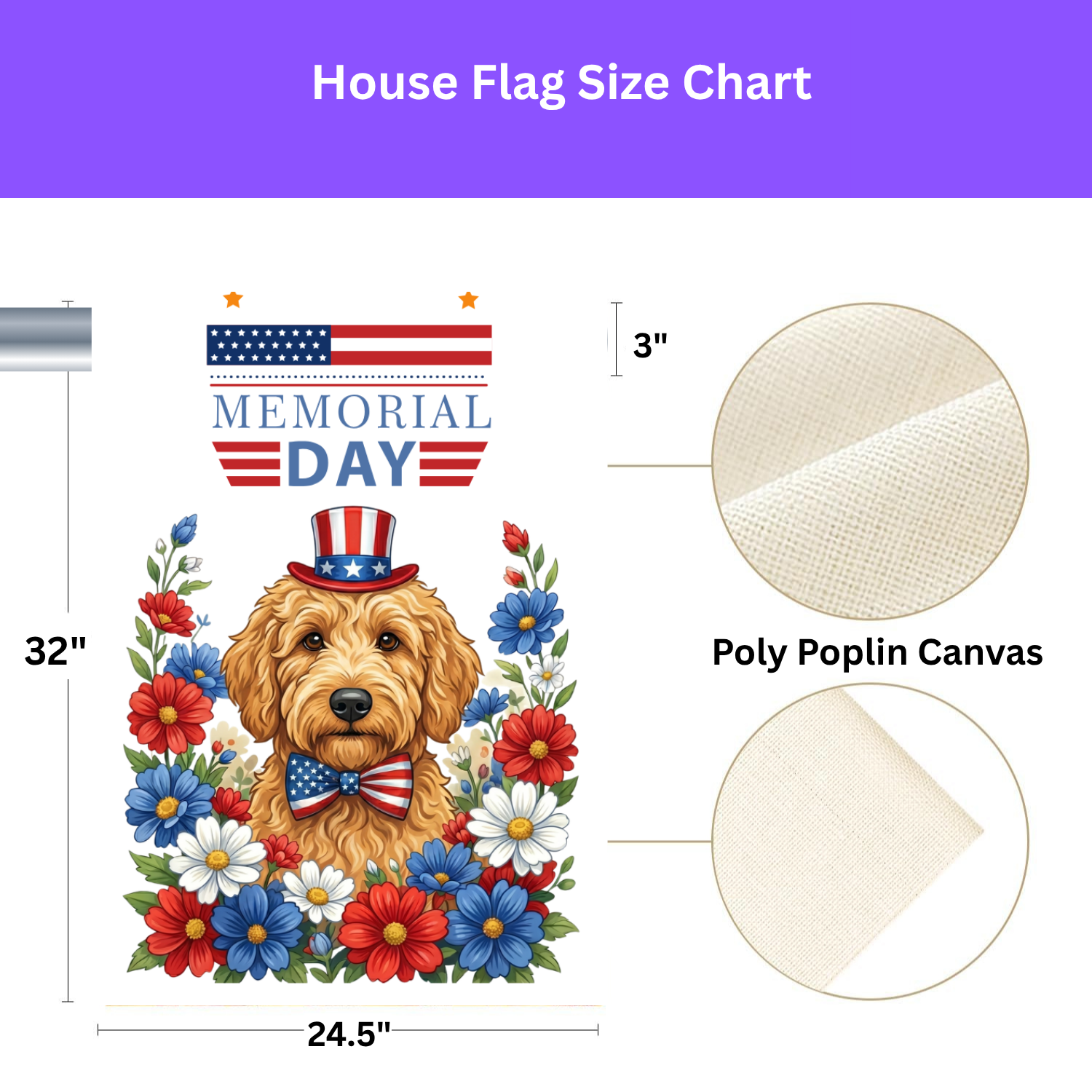 Memorial Day Golden Noodle Garden Flag