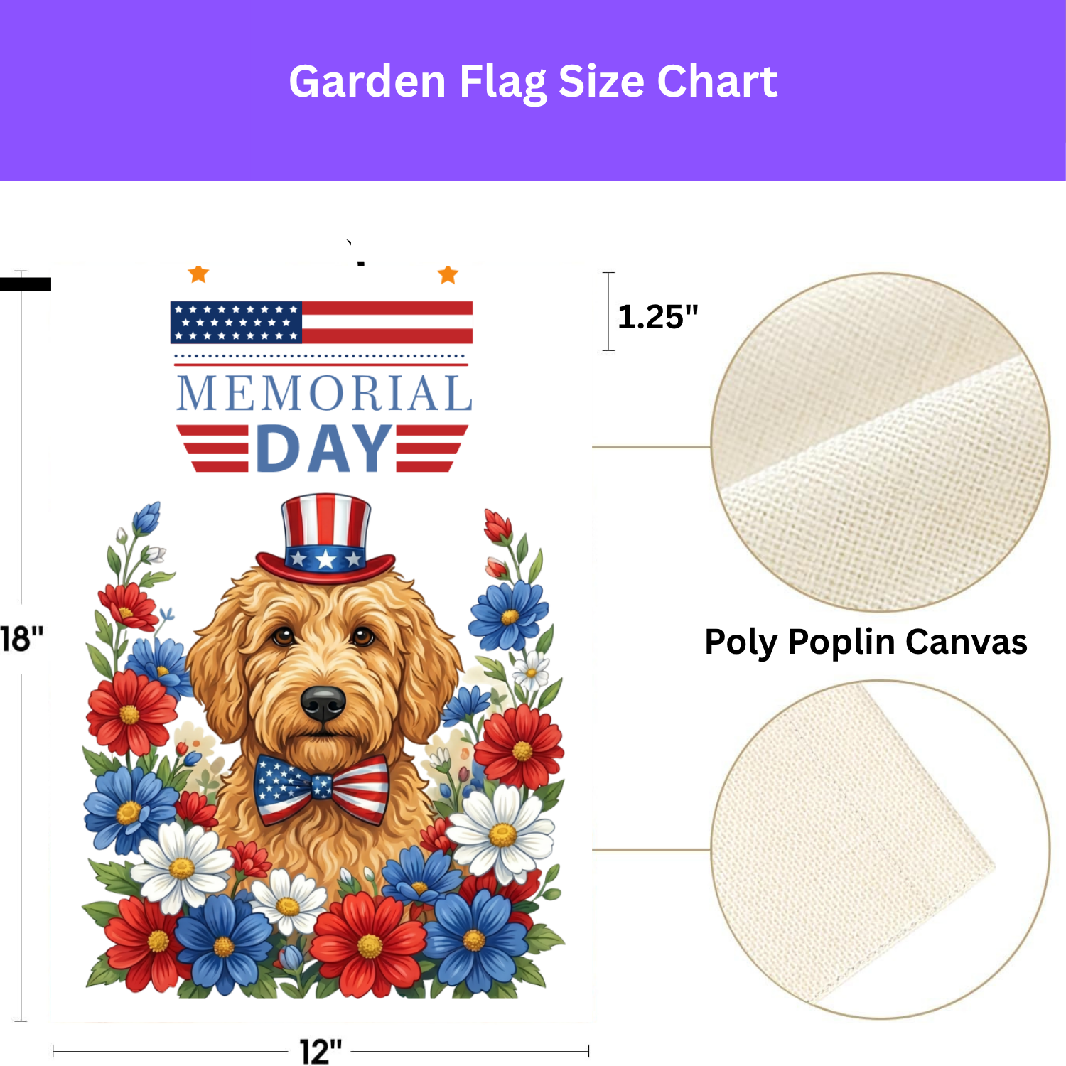 Memorial Day Golden Noodle Garden Flag