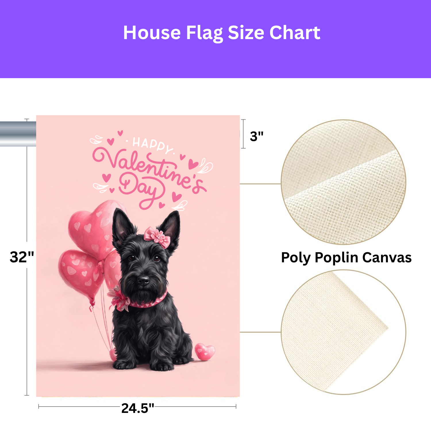Scottish Terrier Happy Valentine's Day Garden Flag