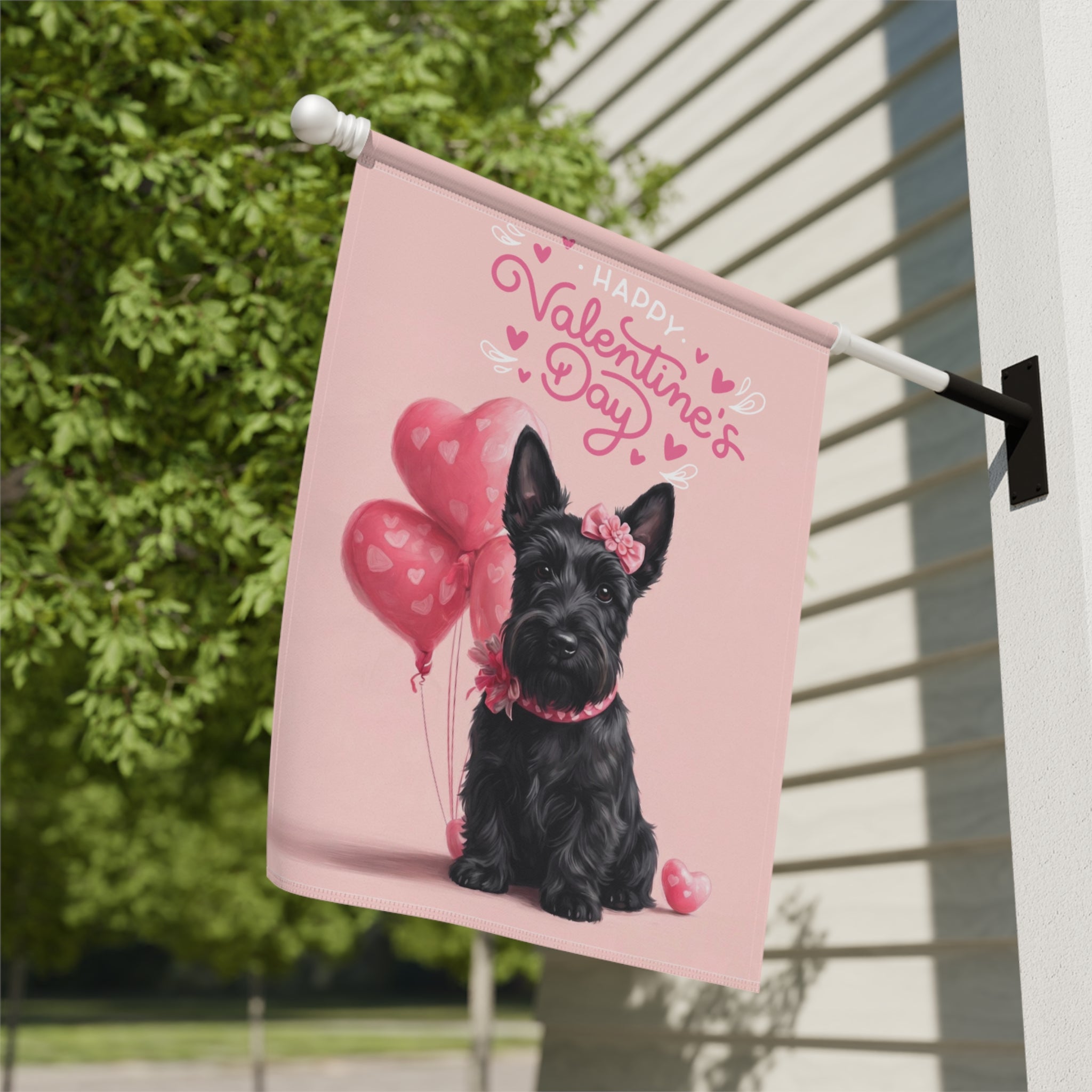 Scottish Terrier Happy Valentine's Day Garden Flag
