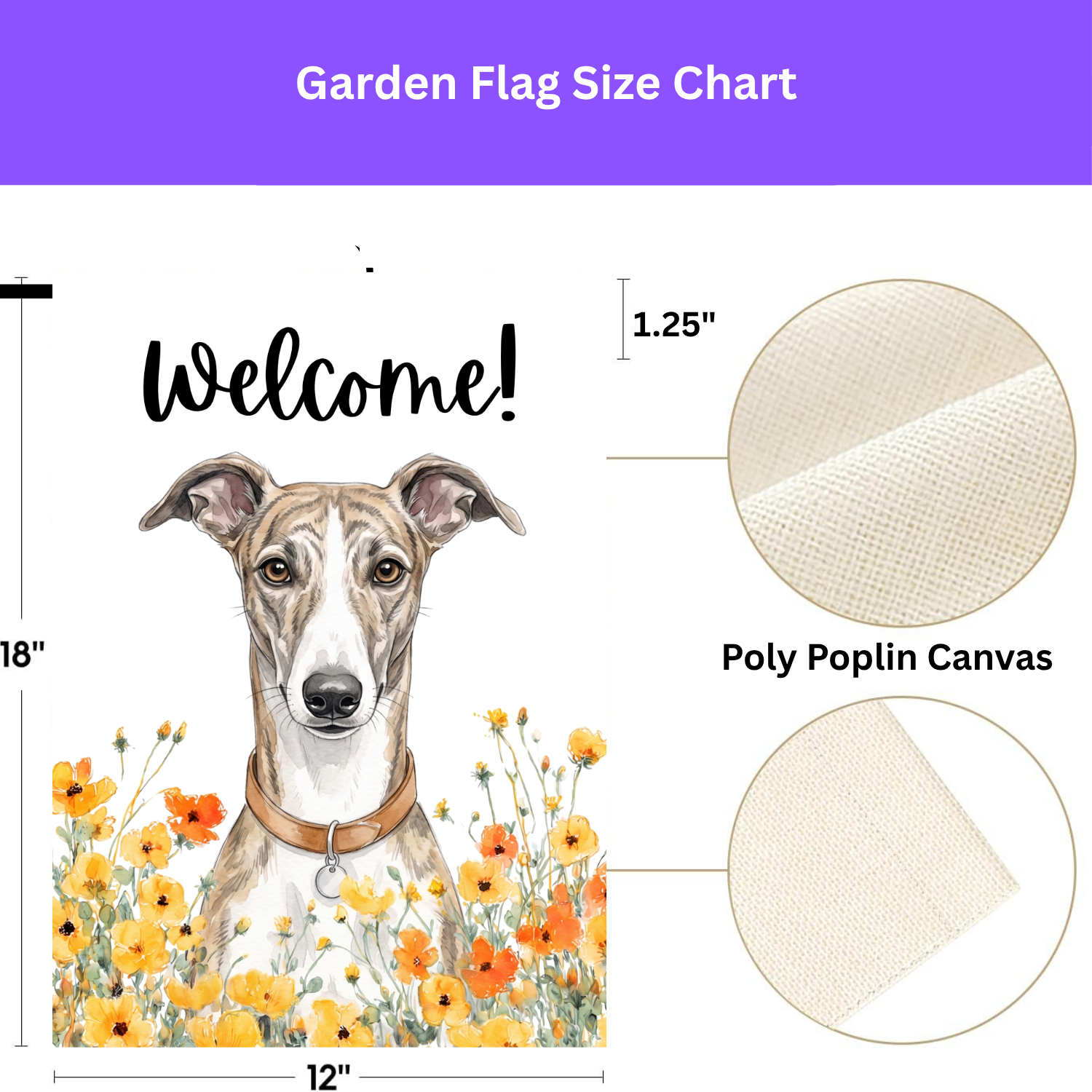 Yellow Poppies Greyhound Welcome Garden Flag
