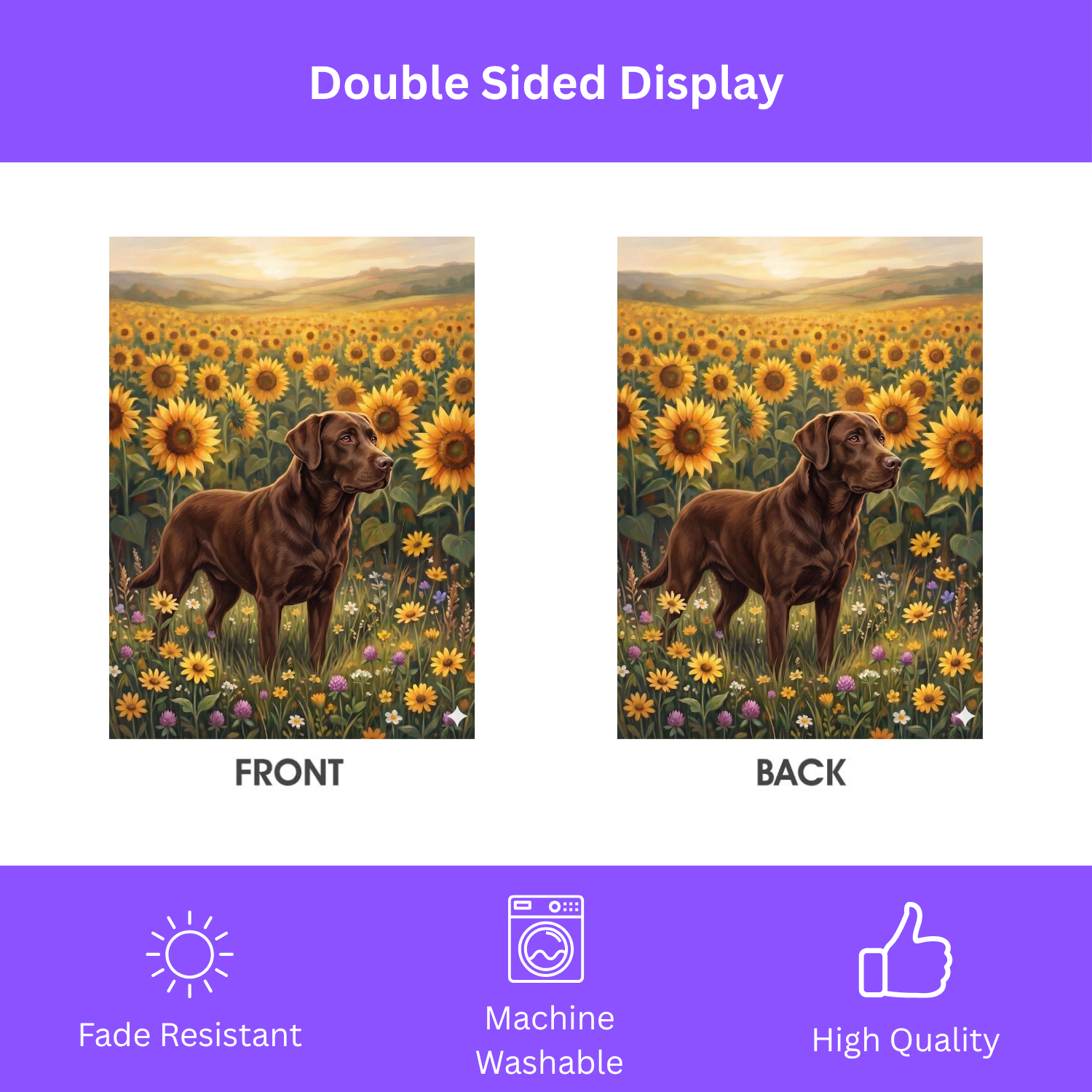 Sunflower Field Chocolate Labrador Garden Flag