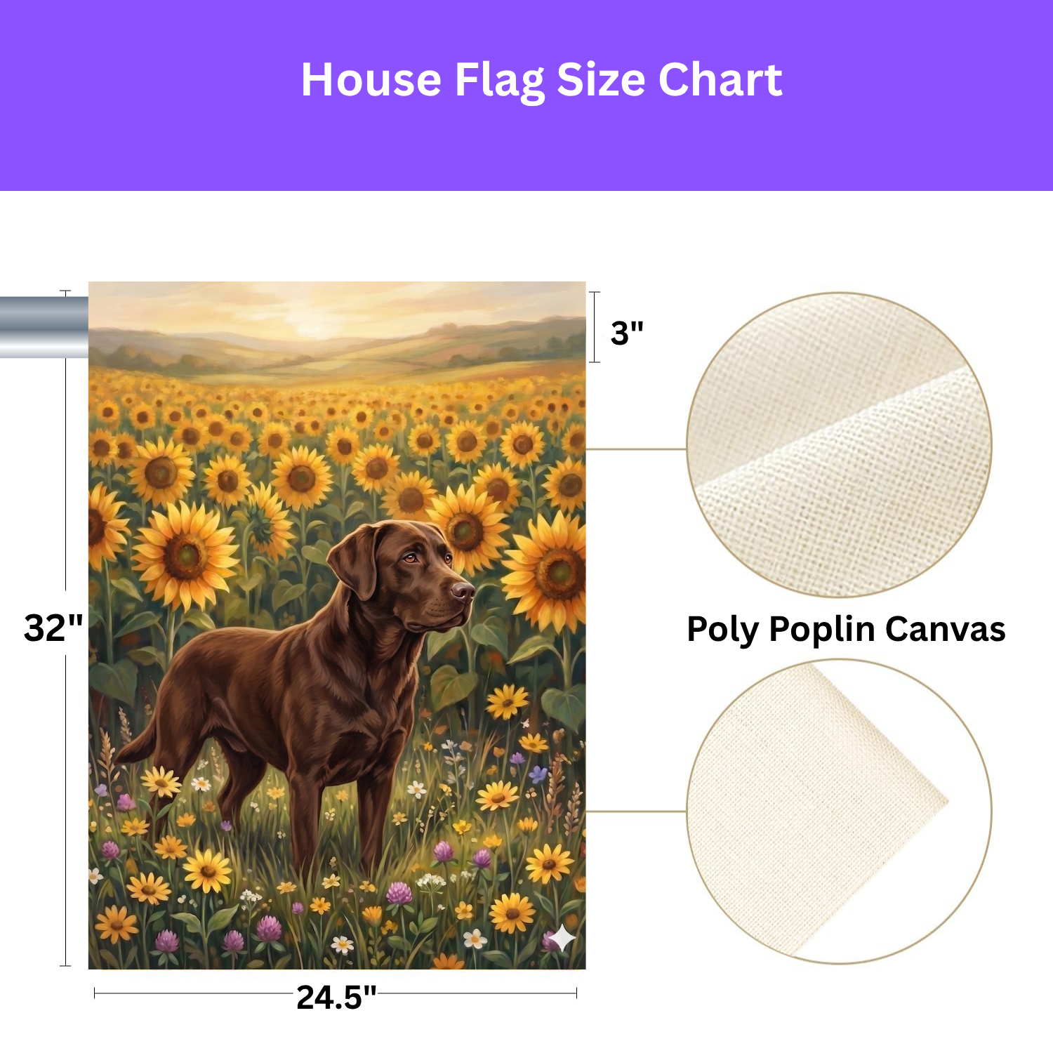Sunflower Field Chocolate Labrador Garden Flag