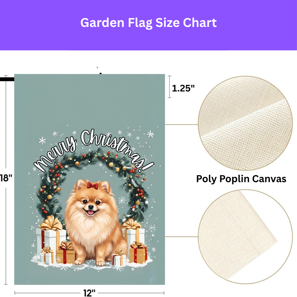 Merry Christmas Pomeranian Garden Flag