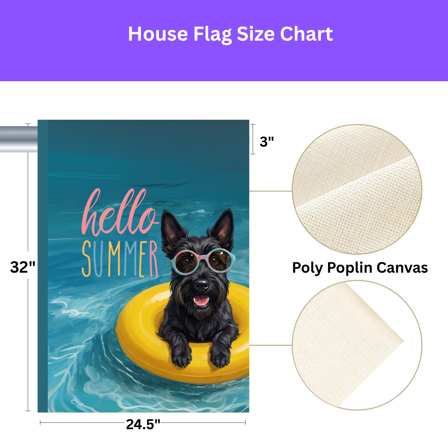 Hello Summer Scottish Terrier Garden Flag