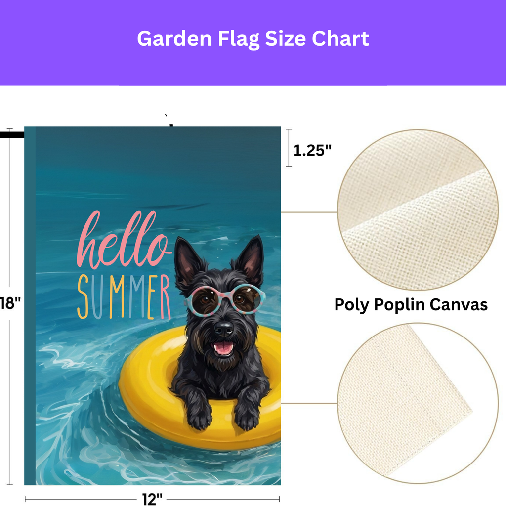 Hello Summer Scottish Terrier Garden Flag