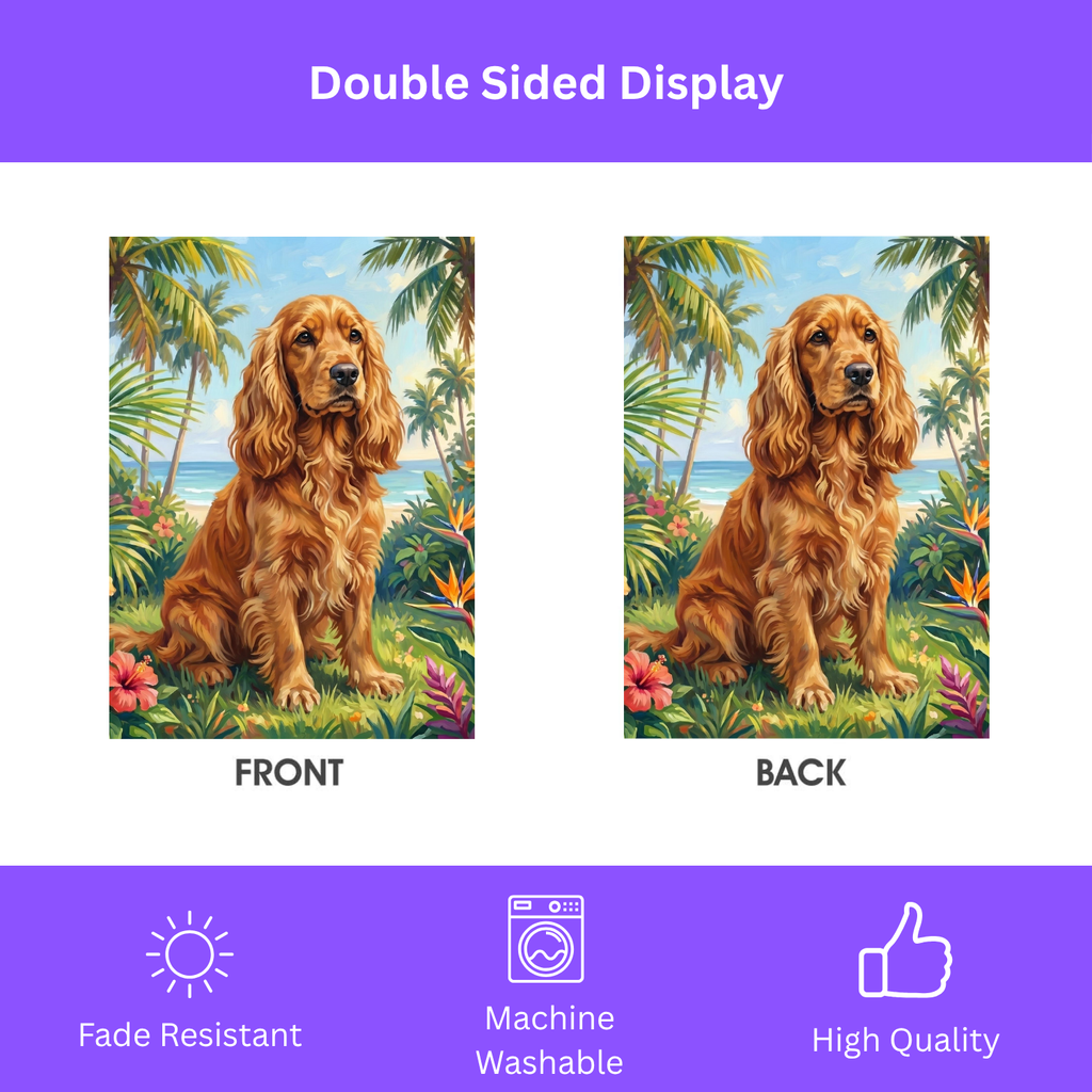 Palm Tree Summer Golden Cocker Spaniel Garden Flag