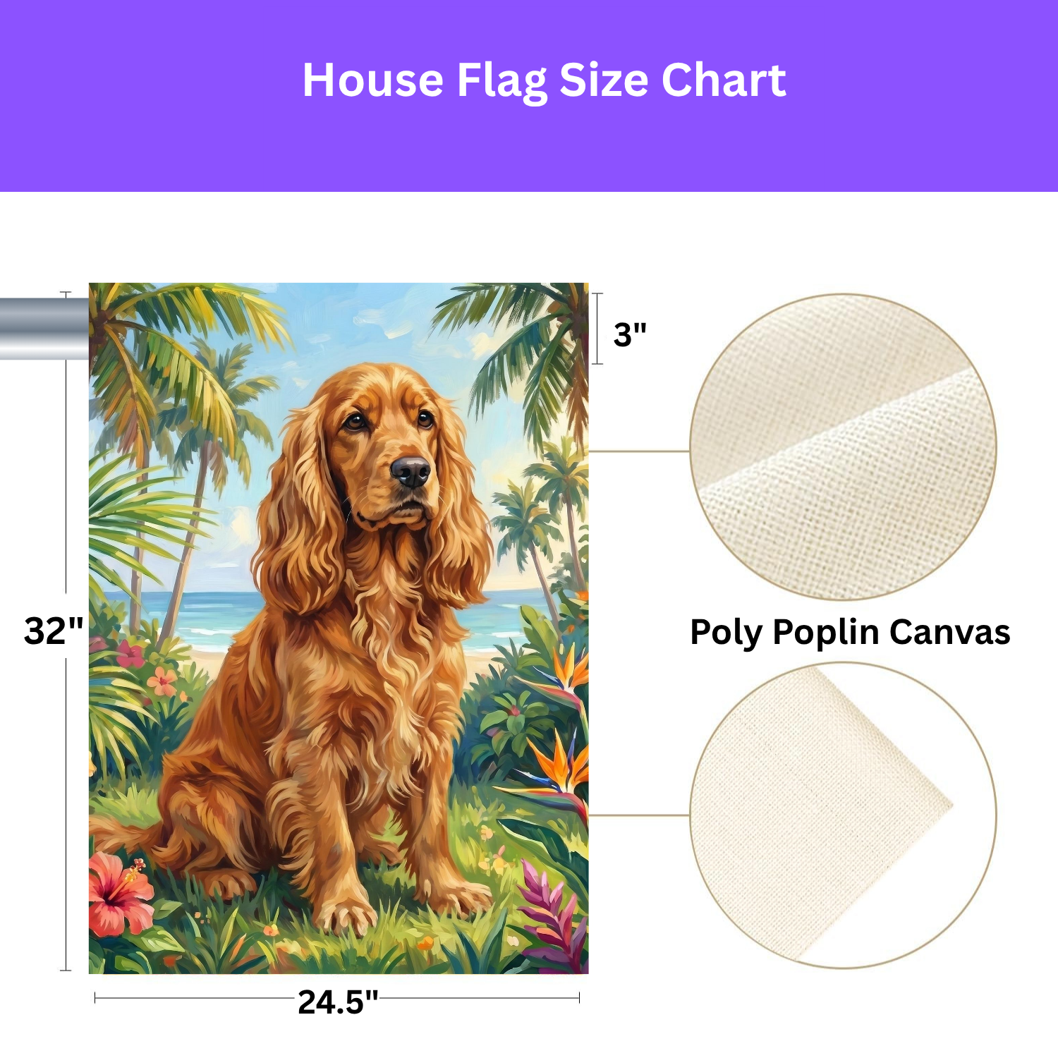 Palm Tree Summer Golden Cocker Spaniel Garden Flag