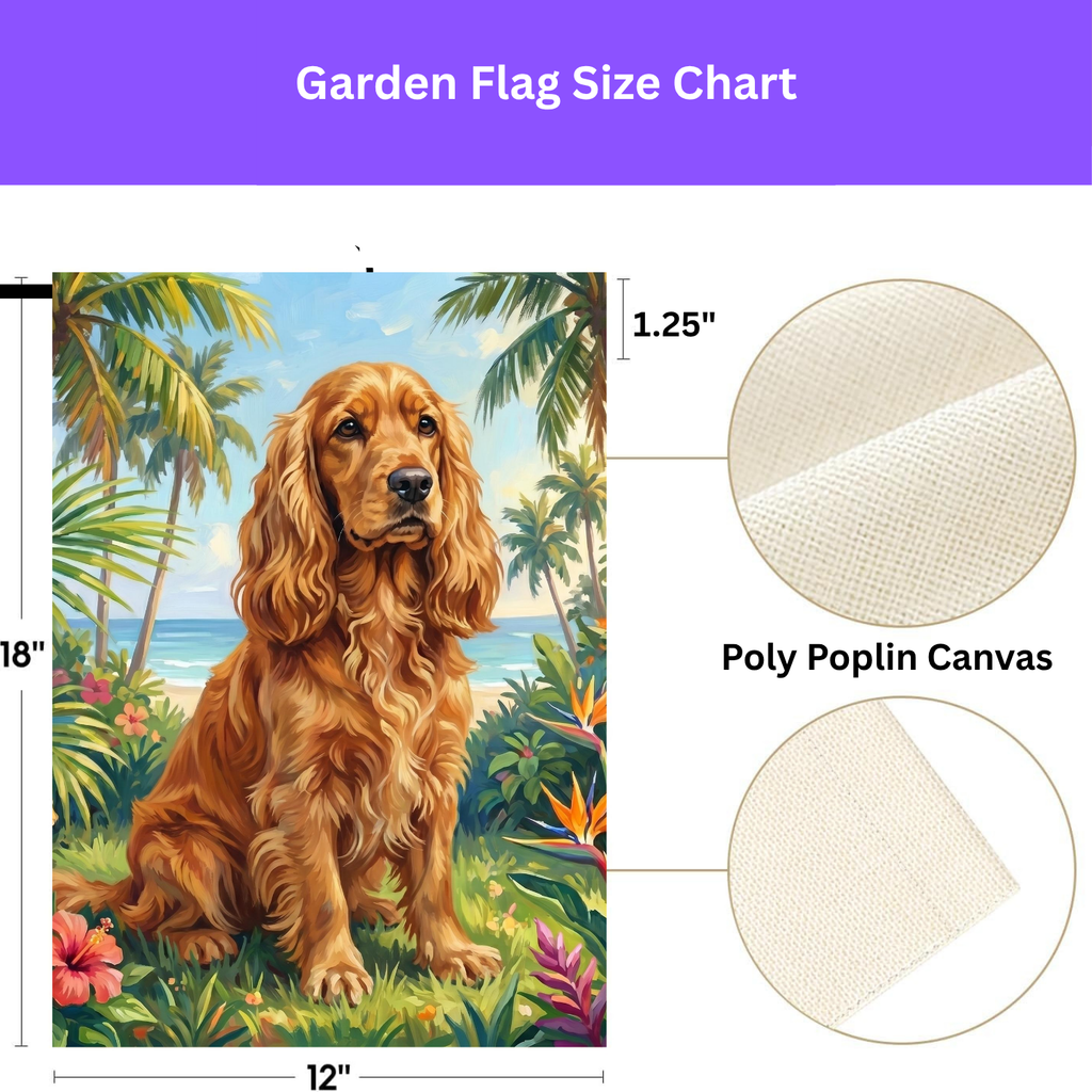 Palm Tree Summer Golden Cocker Spaniel Garden Flag