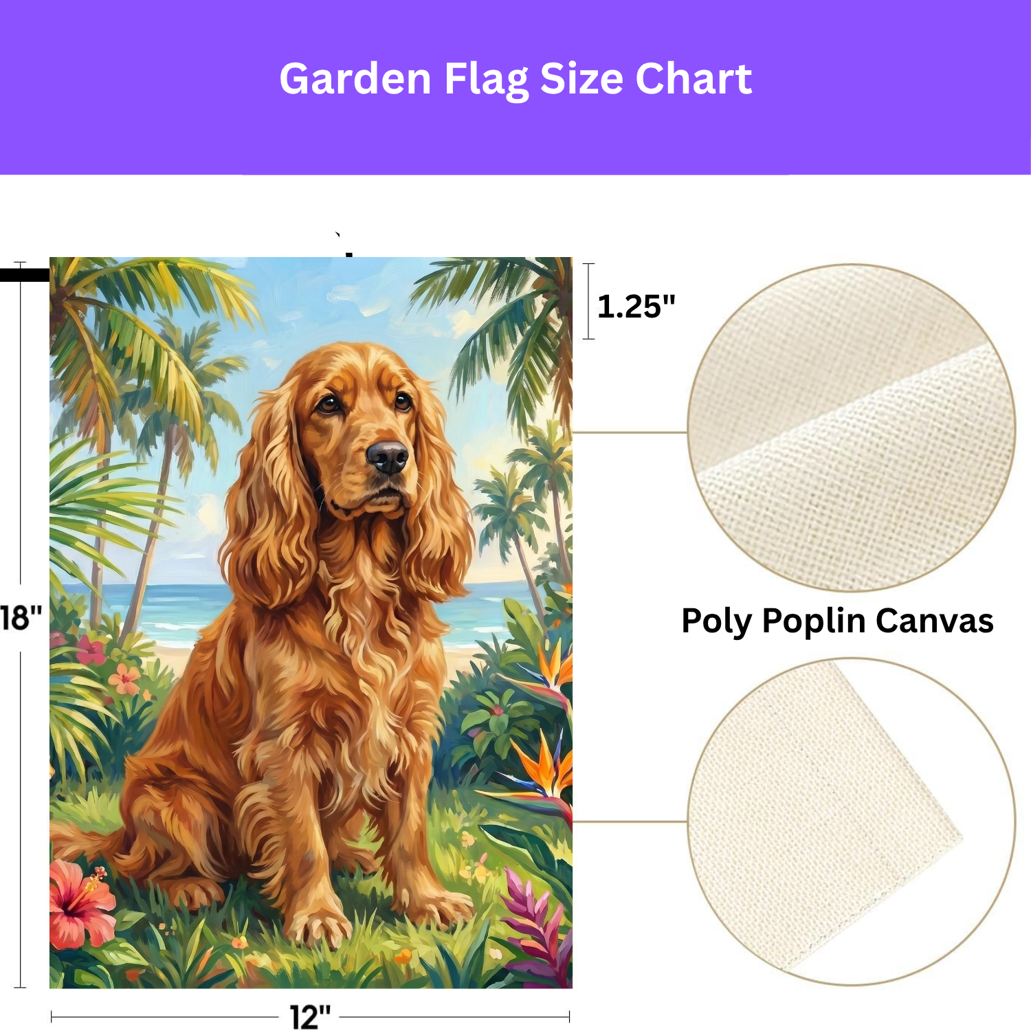 Palm Tree Summer Golden Cocker Spaniel Garden Flag