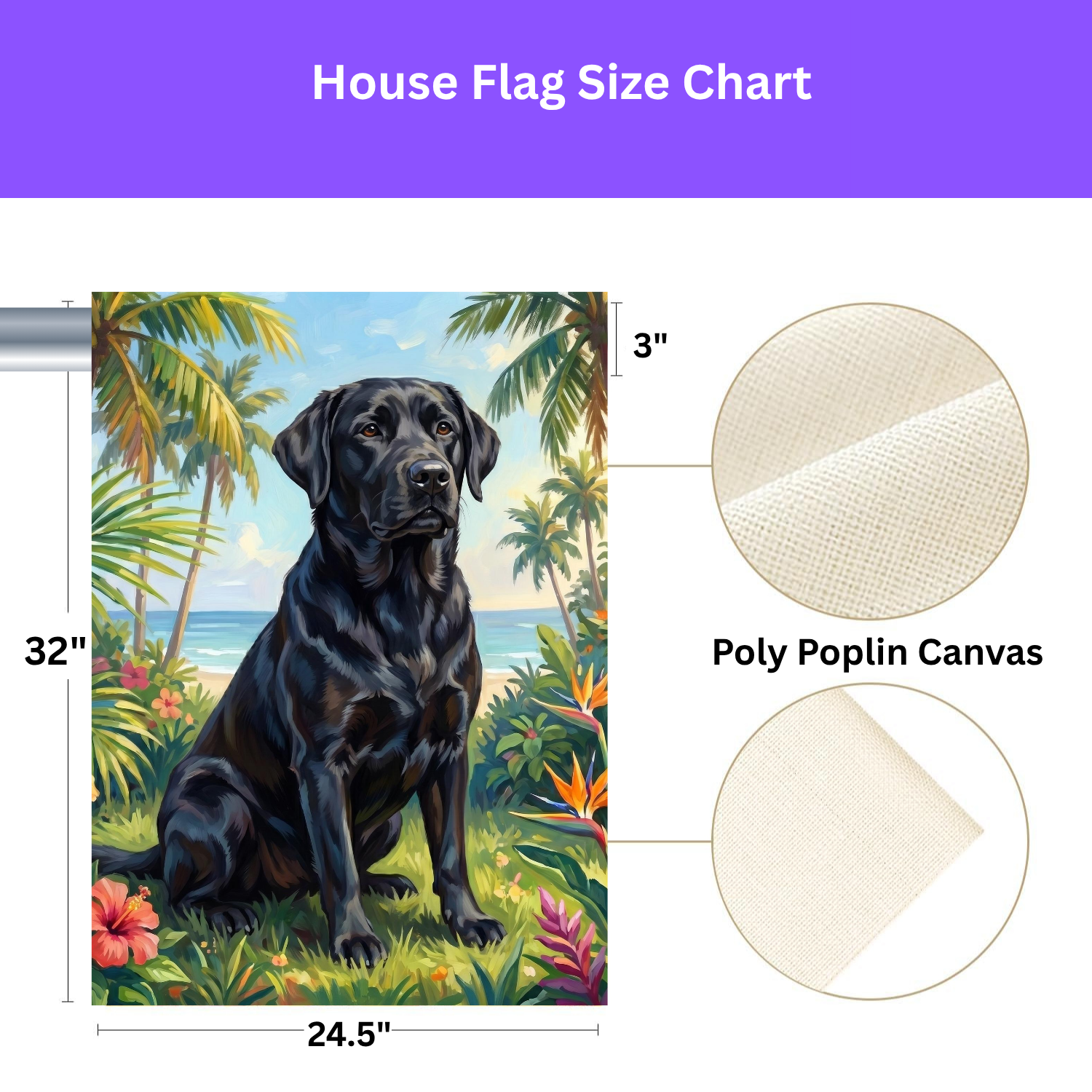 Palm Tree Summer Black Labrador Garden Flag