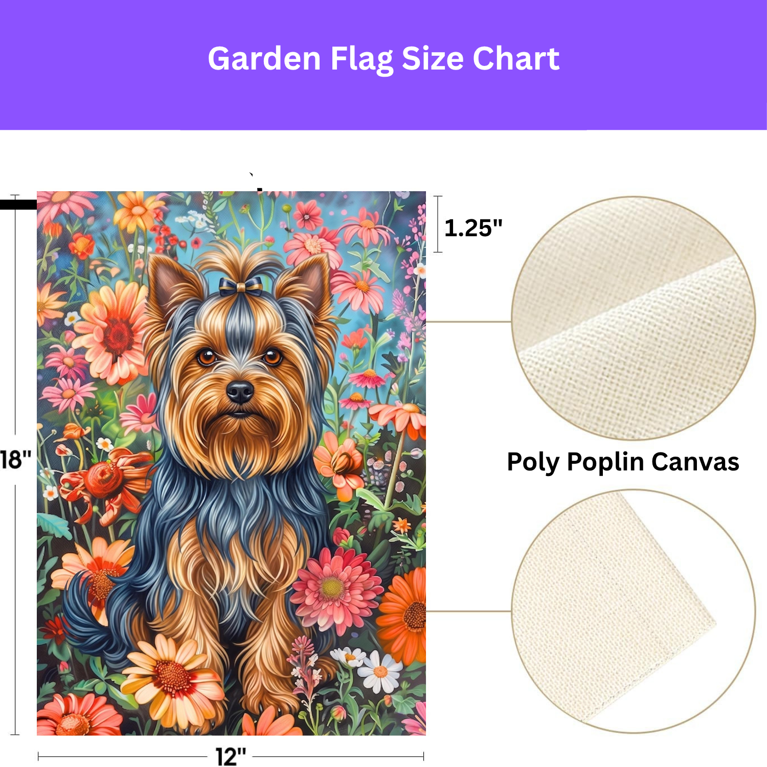 Flower Garden Yorkshire Terrier Garden Flag