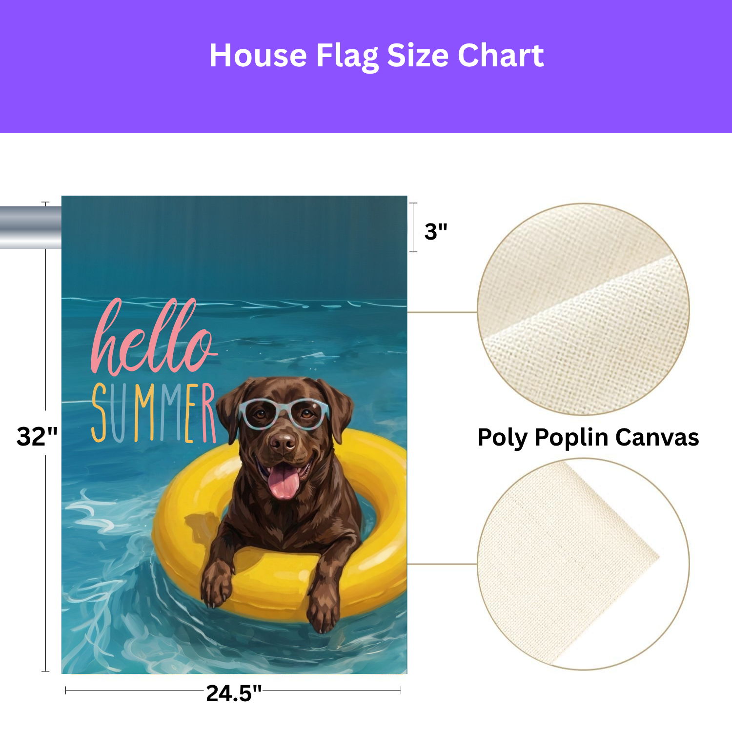 Hello Summer Chocolate Labrador Retriever Garden Flag