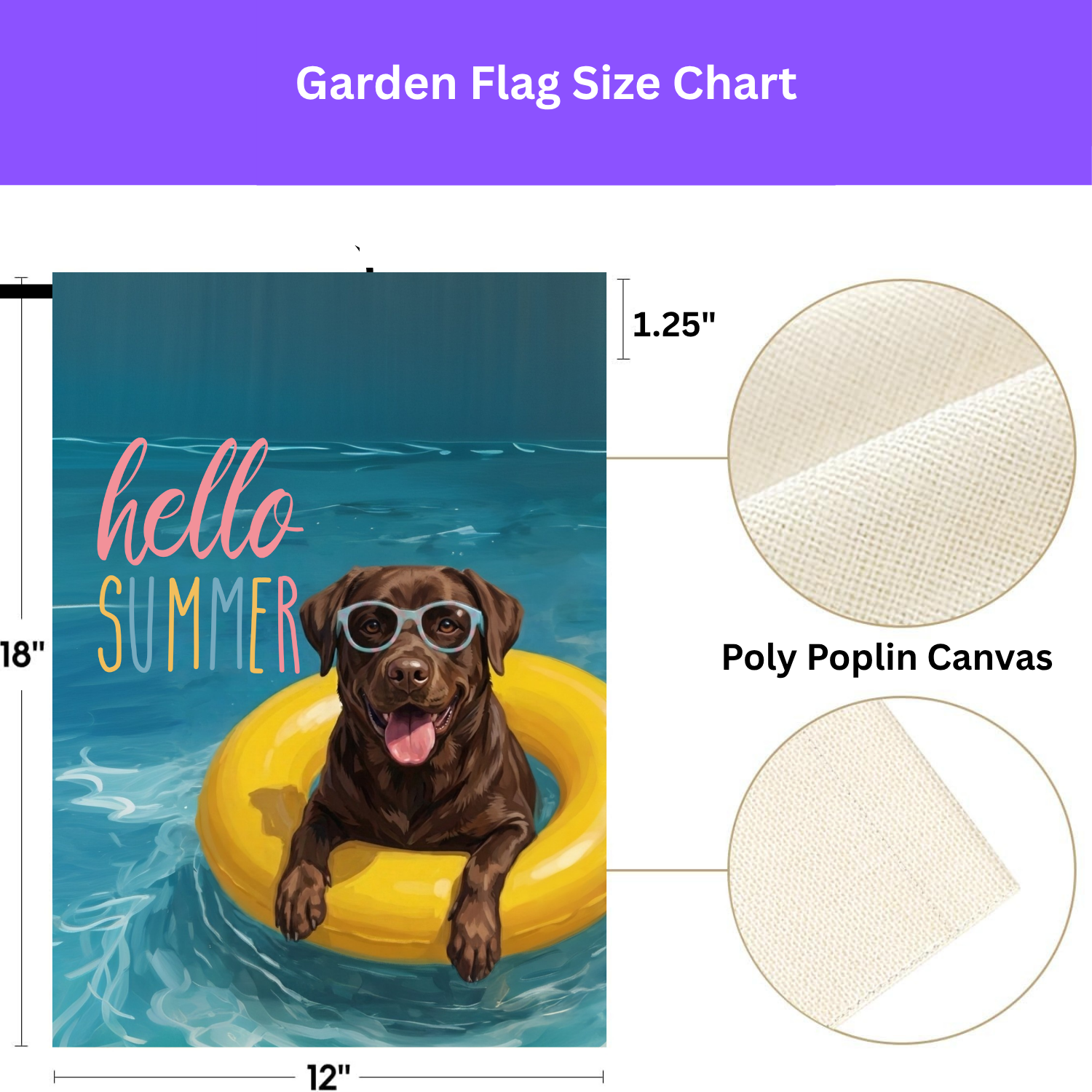 Hello Summer Chocolate Labrador Retriever Garden Flag
