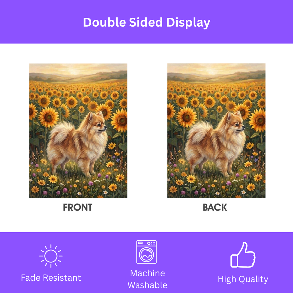 Sunflower Field Pomeranian Garden Flag