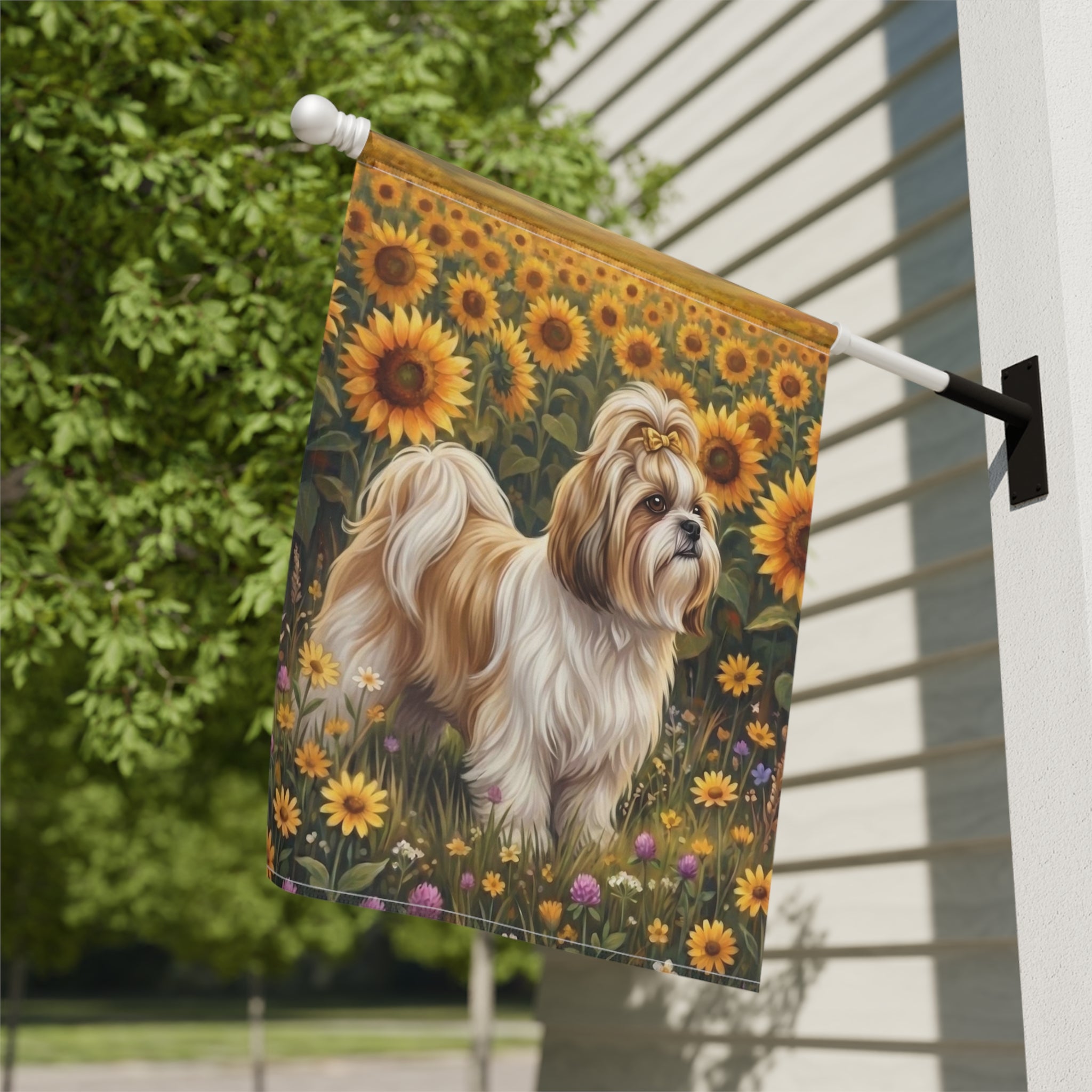 Sunflower Field Shih Tzu Garden Flag