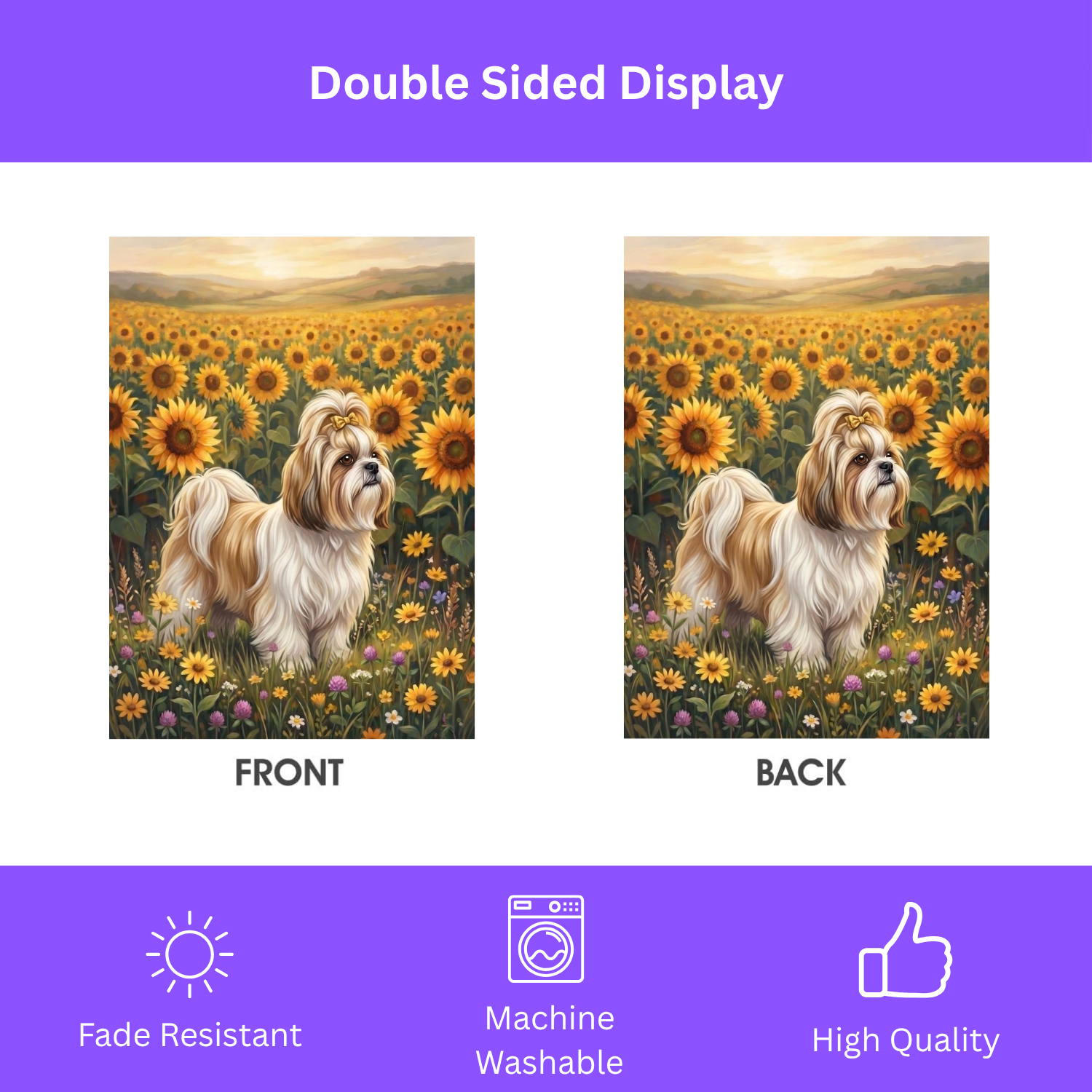 Sunflower Field Shih Tzu Garden Flag