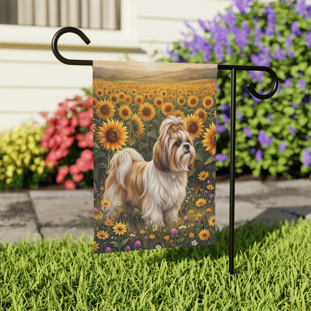 Sunflower Field Shih Tzu Garden Flag