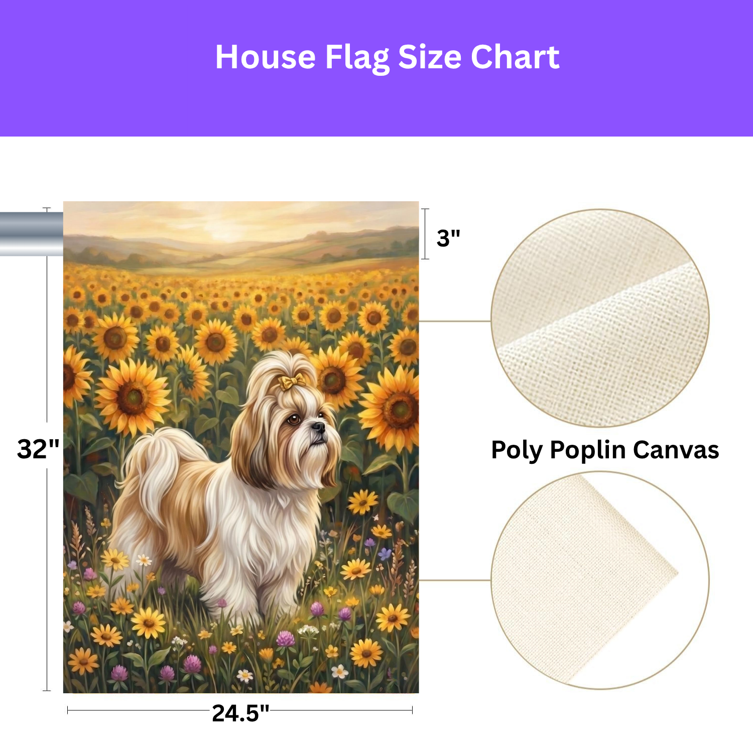 Sunflower Field Shih Tzu Garden Flag