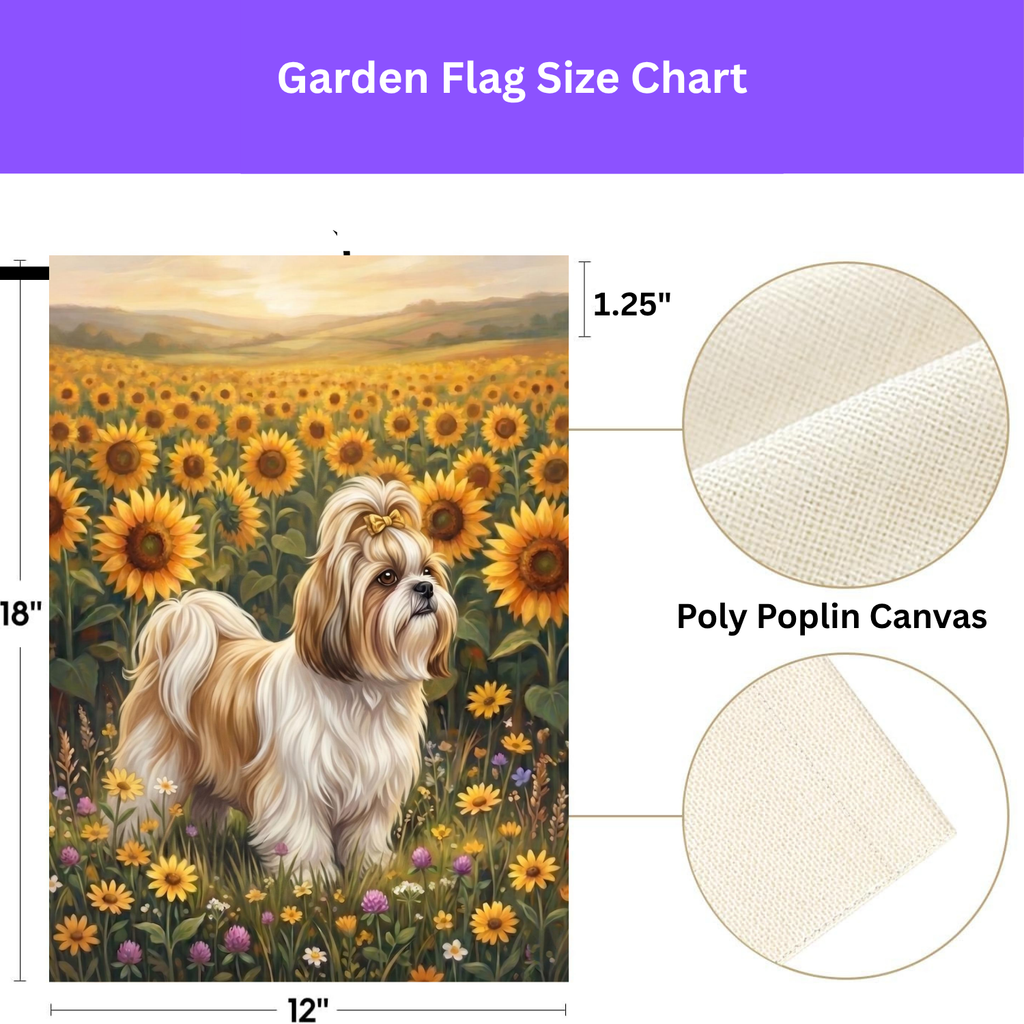 Sunflower Field Shih Tzu Garden Flag
