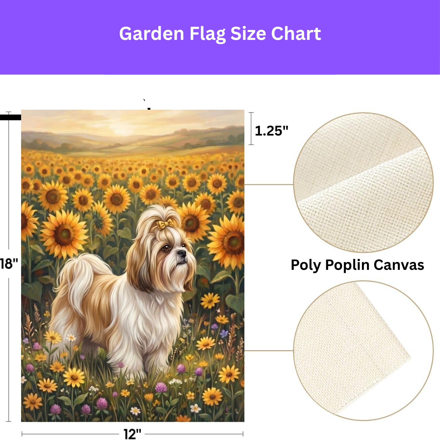 Sunflower Field Shih Tzu Garden Flag