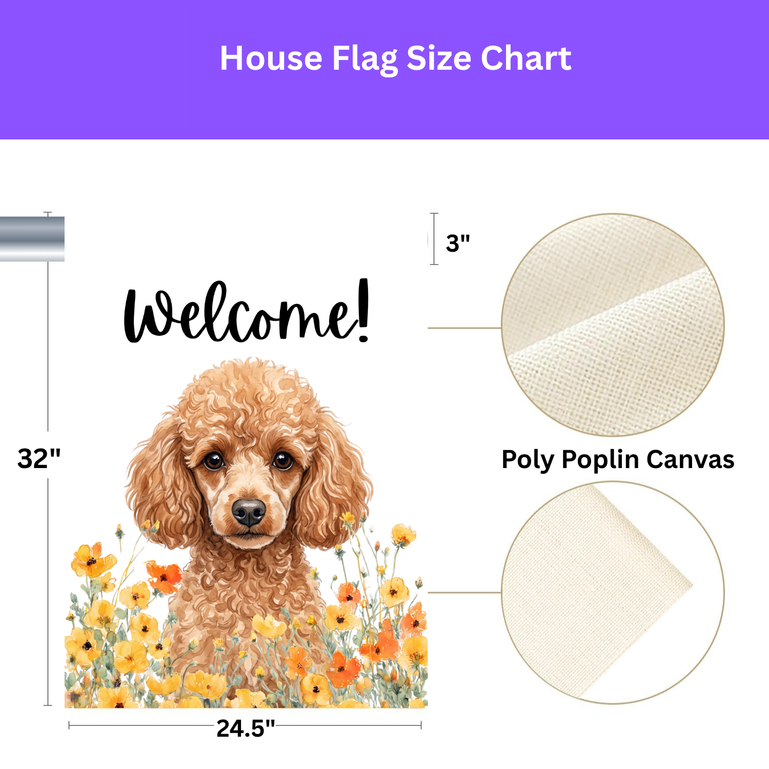 Yellow Poppies Chocolate Toy Poodle Welcome Garden Flag