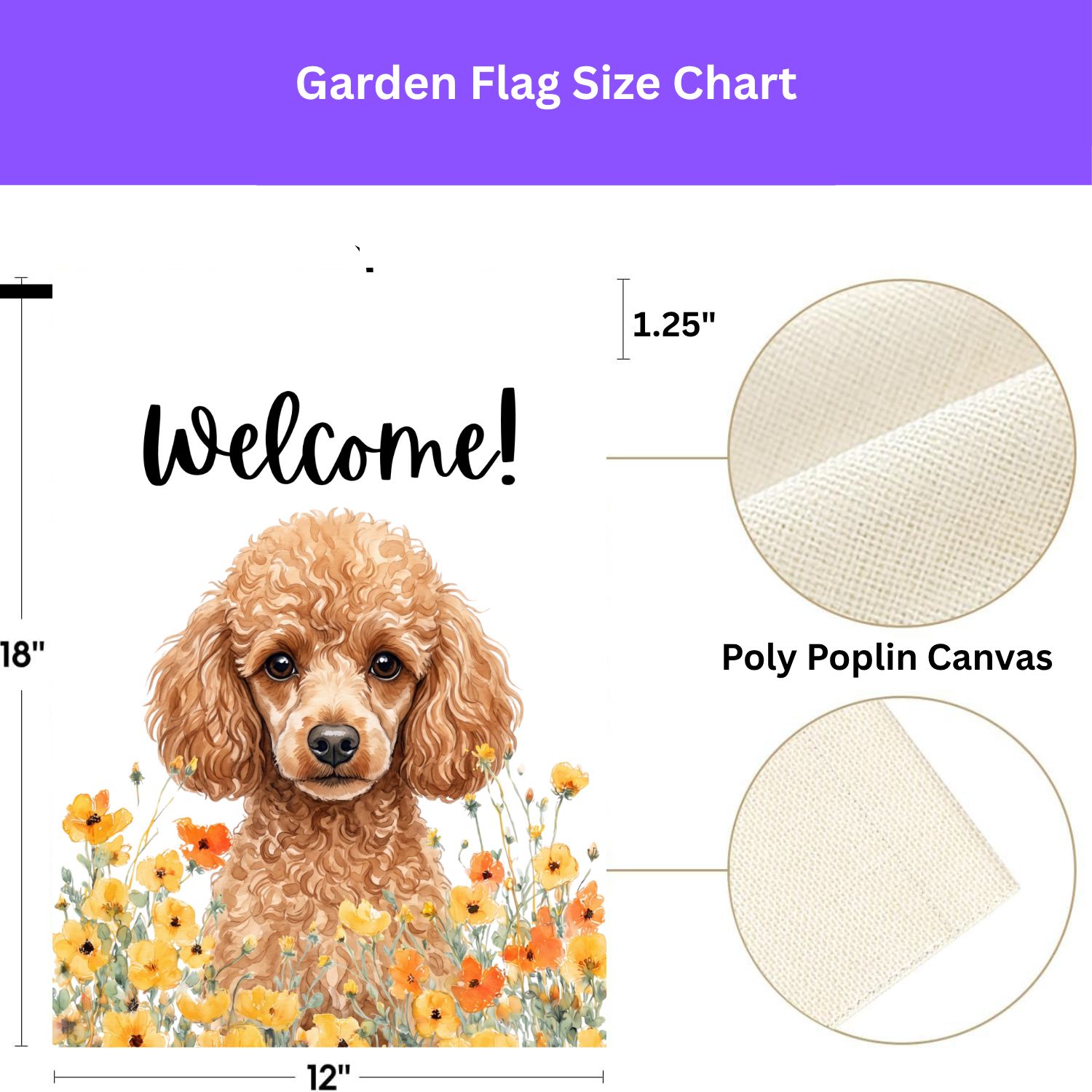 Yellow Poppies Chocolate Toy Poodle Welcome Garden Flag