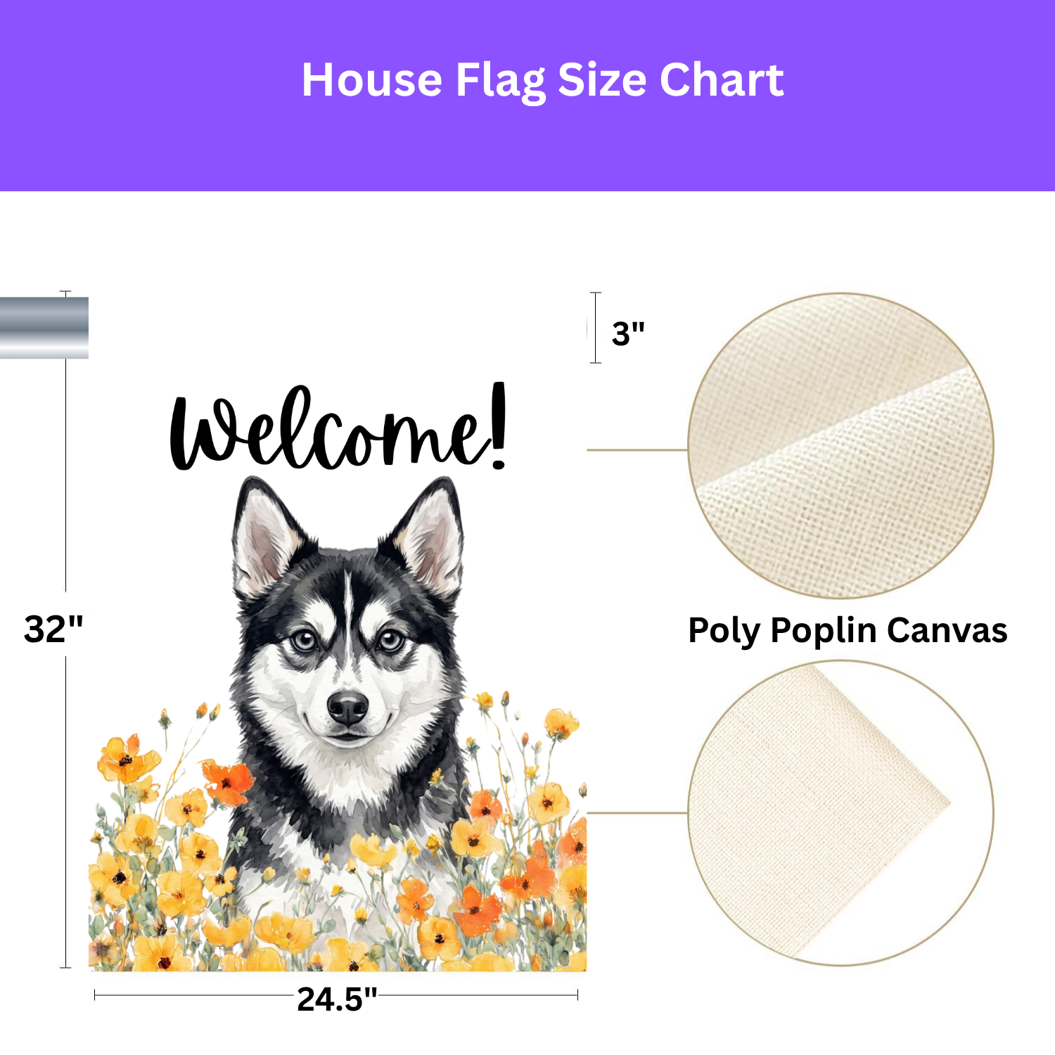 Yellow Poppies Alaskan Klee Kai Welcome Garden Flag