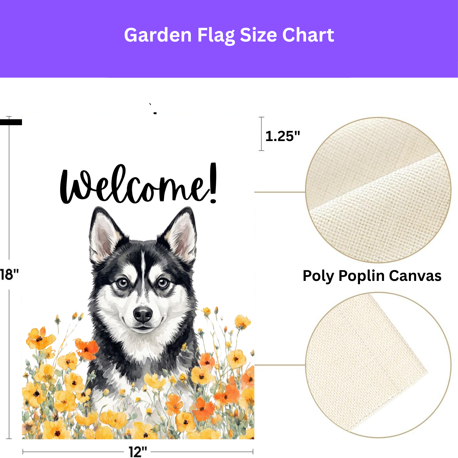Yellow Poppies Alaskan Klee Kai Welcome Garden Flag